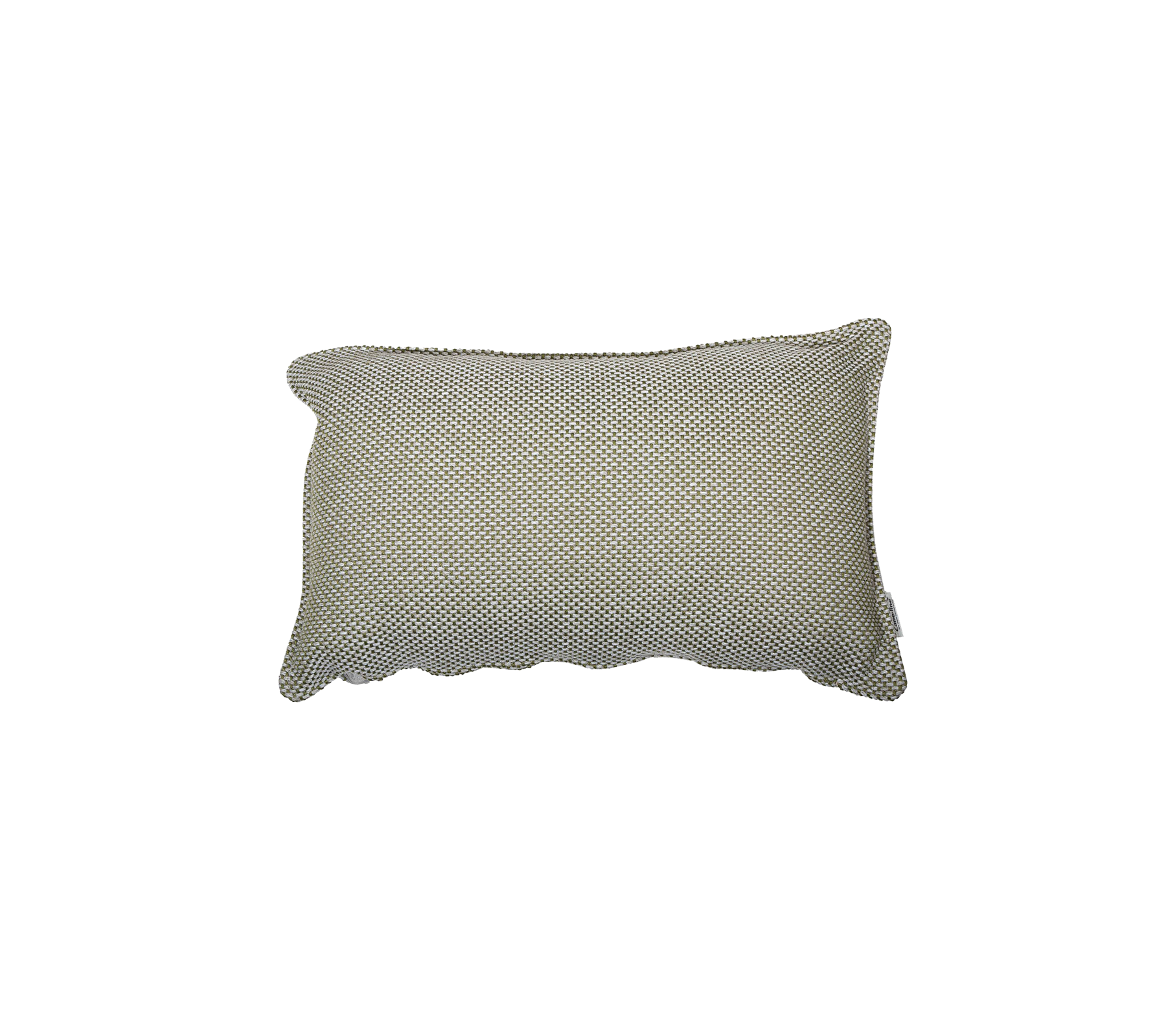 Rechthoekig decoratiekussen met een subtiel patroon in neutrale tinten, dat textuur en comfort aan elke ruimte toevoegt.