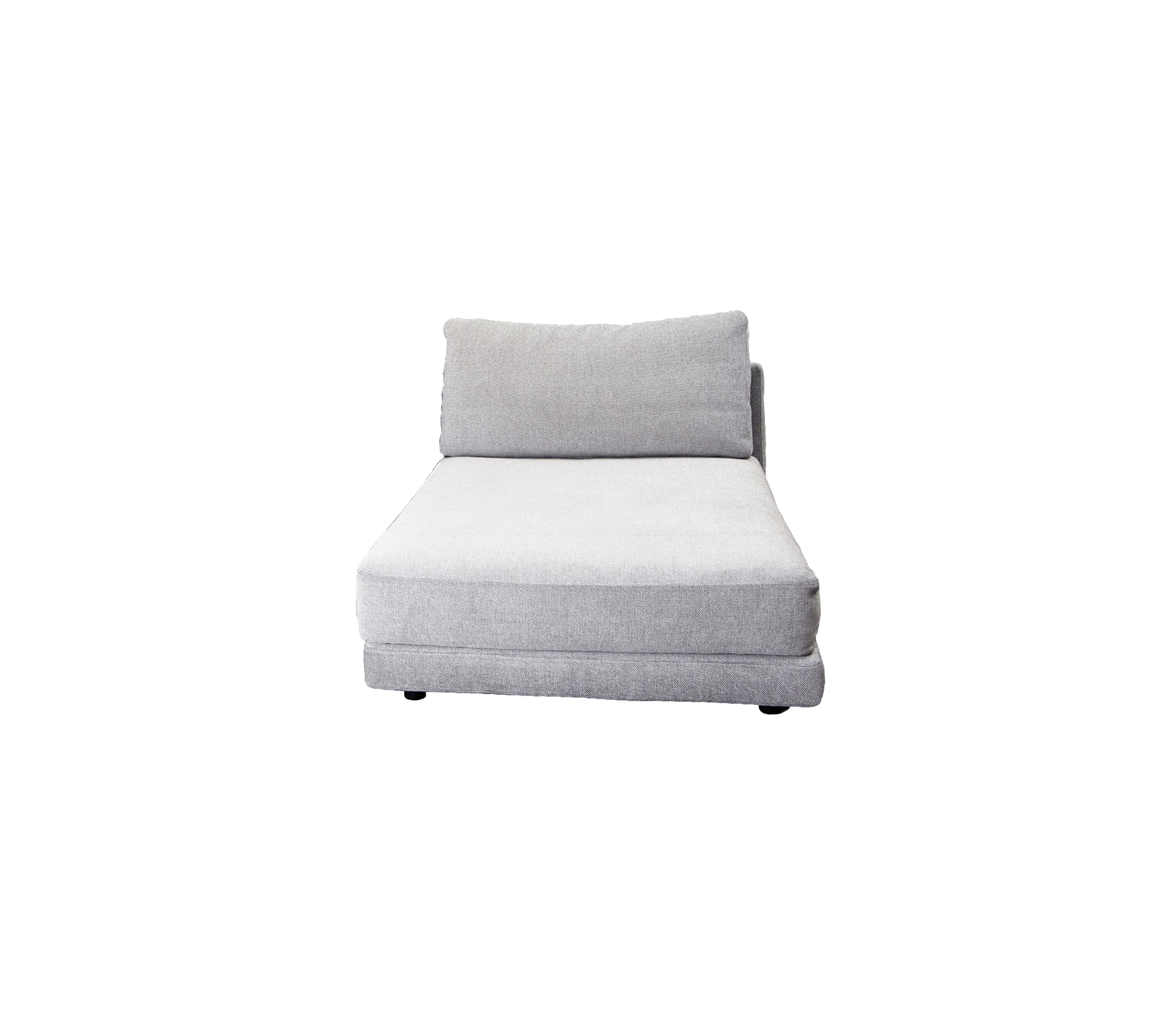 Lichtgrijze chaise longue met een minimalistisch design en een zachte rugleuning voor extra comfort. Perfect voor ontspanning en vrije tijd.