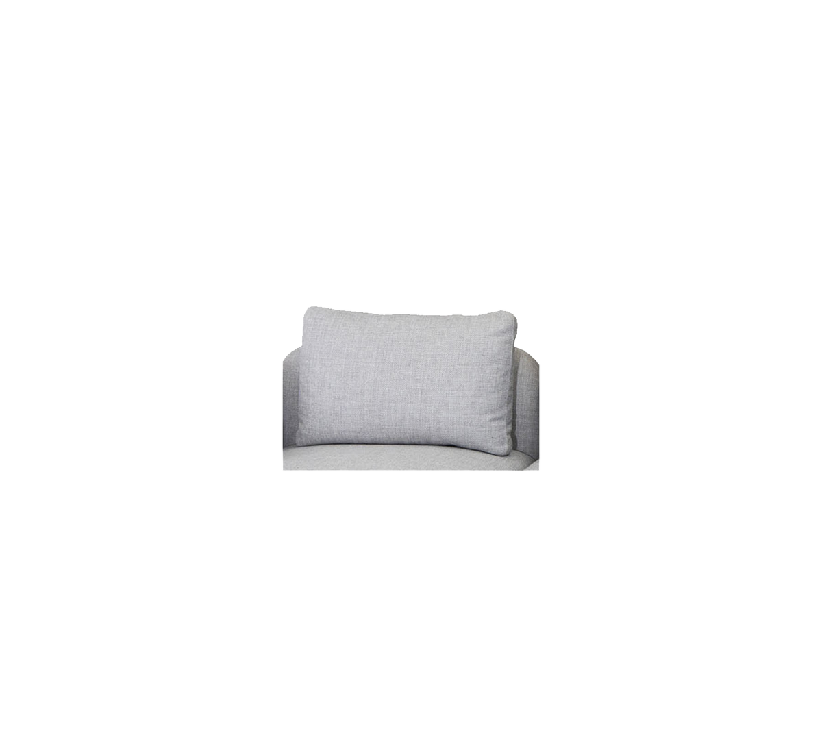 Zacht, rechthoekig grijs kussen ontworpen voor comfort en stijl, met een eenvoudige, moderne esthetiek.