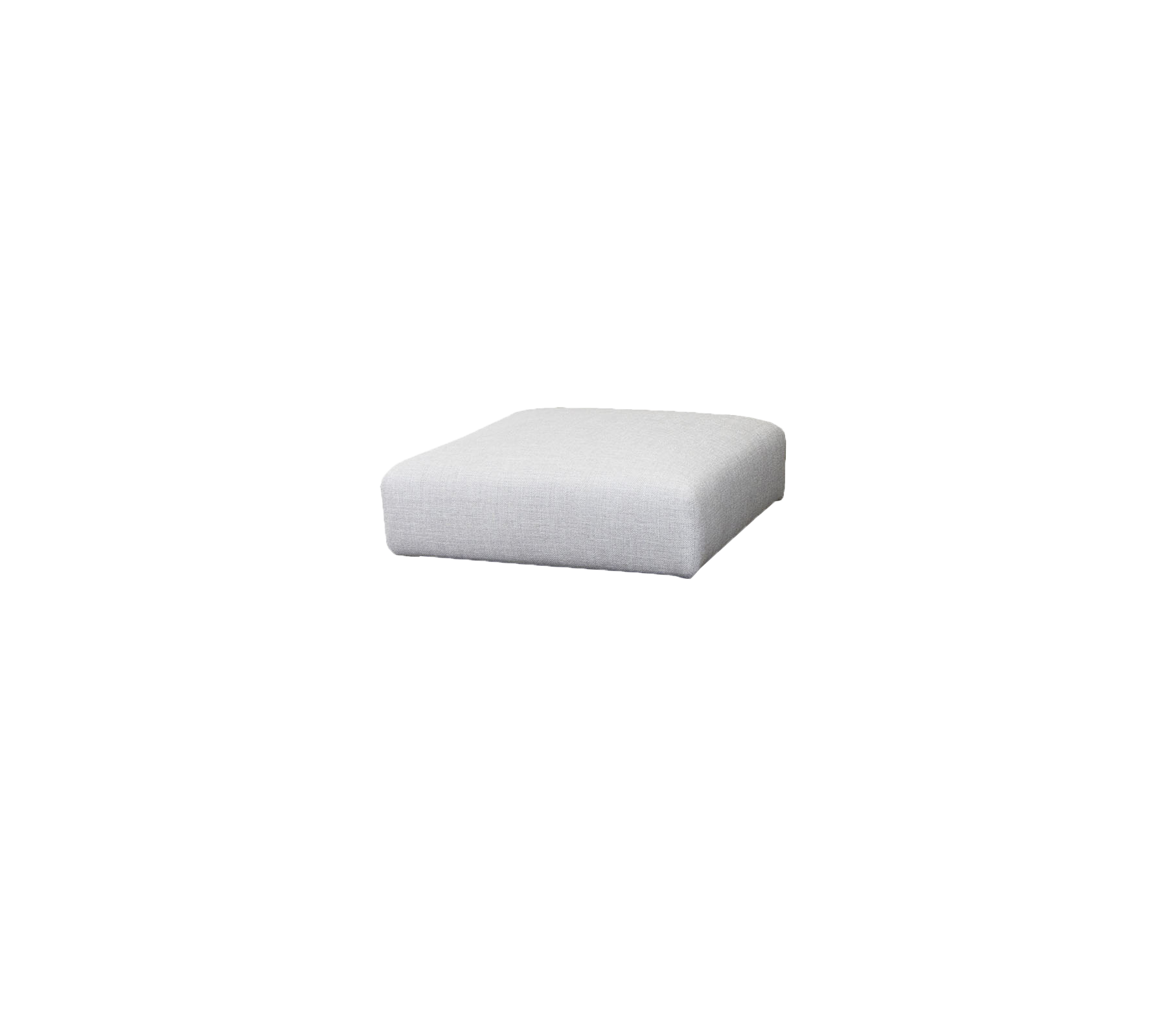Vierkante, minimalistische kussen in lichte stof, perfect voor veelzijdig zitten of ter verbetering van de decoratie. Simpel en stijlvol ontwerp.