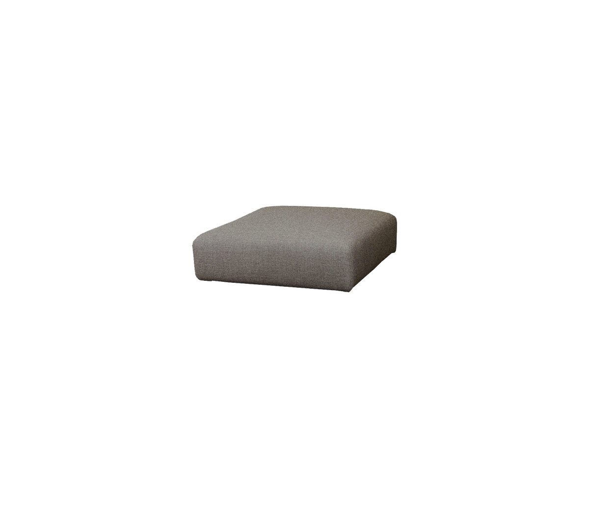 Grijze ottomaan met een modern, minimalistisch ontwerp, voorzien van een zachte stoffen oppervlakte en strakke lijnen, perfect voor veelzijdige zitplaatsen of decoratie.