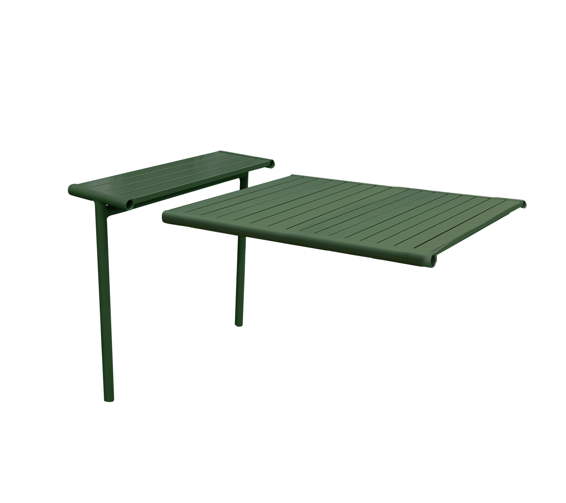 Donkergroen halfglanzend aluminium uitwijkblad voor flexibele buiten eoplossingen.
