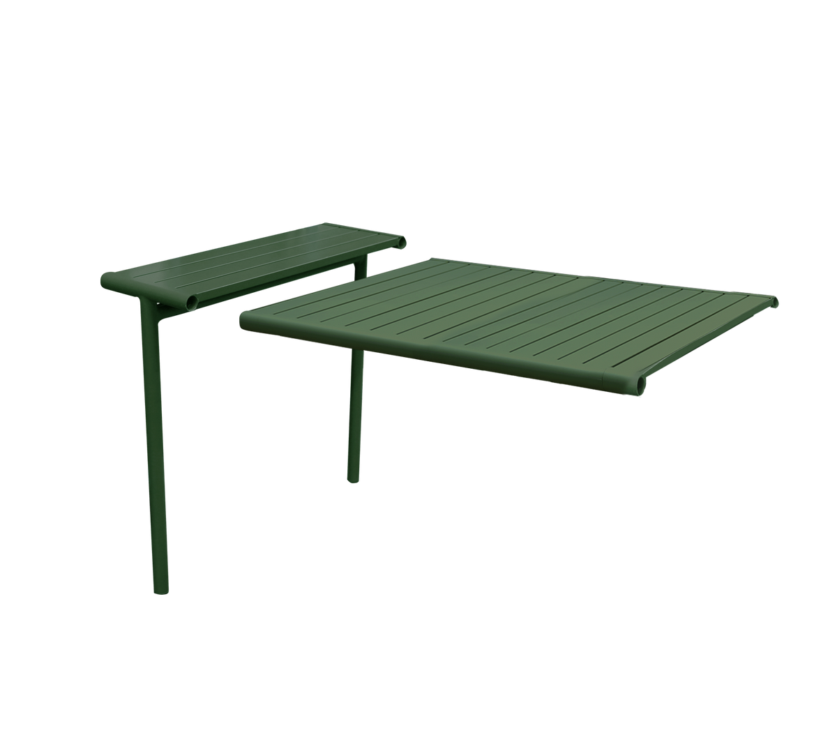 Donkergroen halfglanzend aluminium uitwijkblad voor flexibele buiten eoplossingen.
