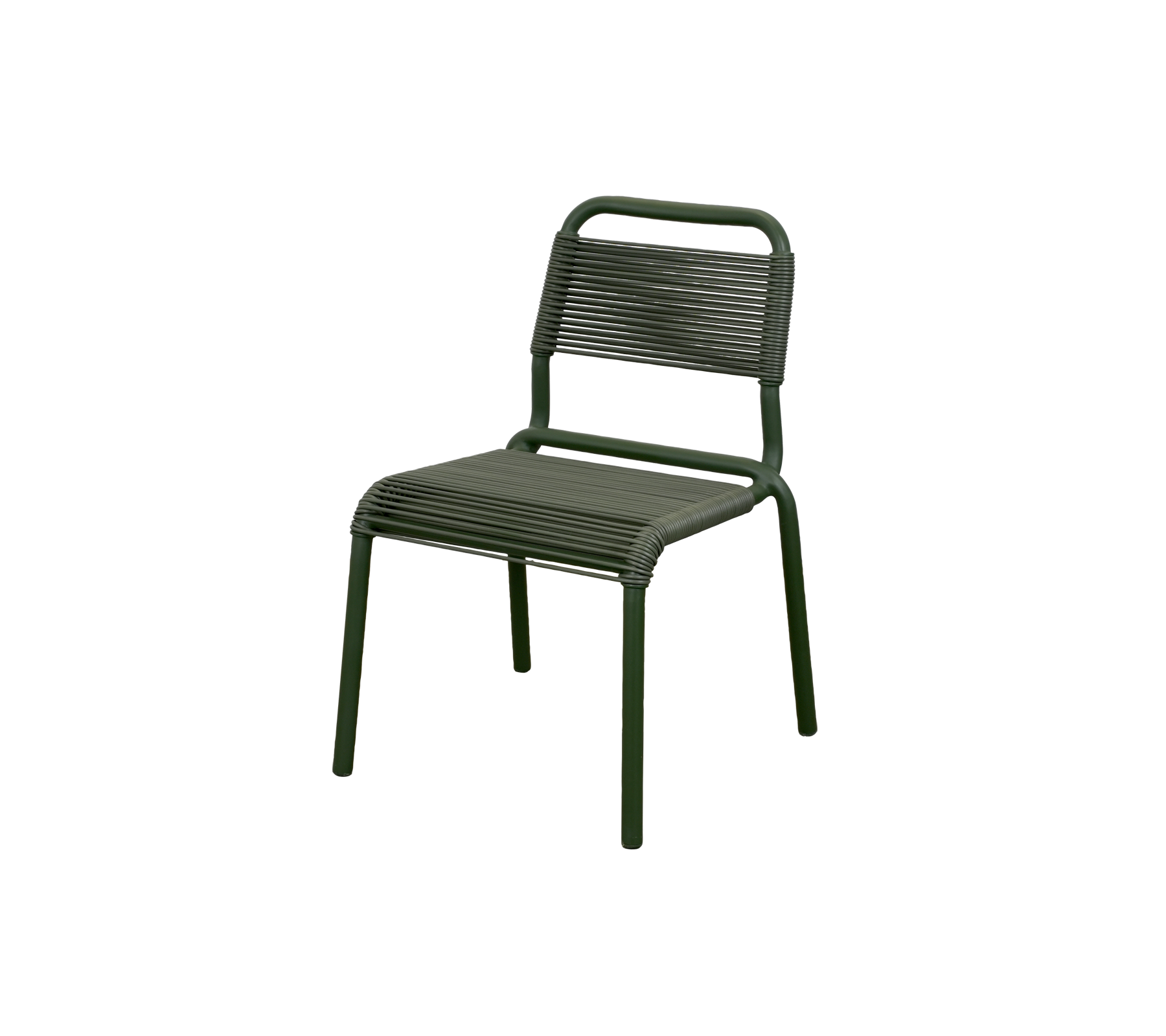Donkergroene stoel met een eenvoudig ontwerp.