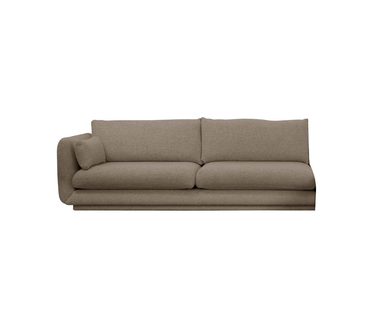 Lichtbruine sofa met een modern ontwerp.