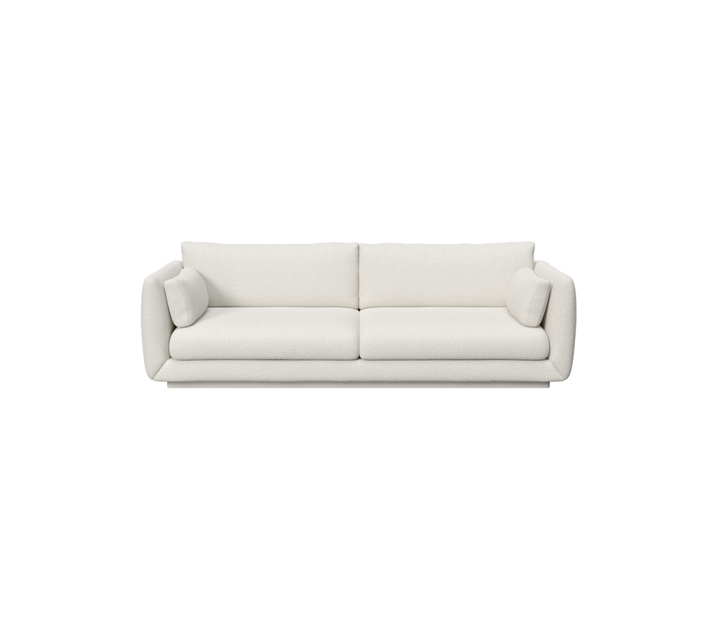 een moderne witte bank met een minimalistisch ontwerp.