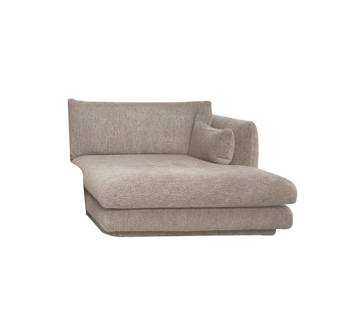 Lichtbruin chaise longue met een modern design.