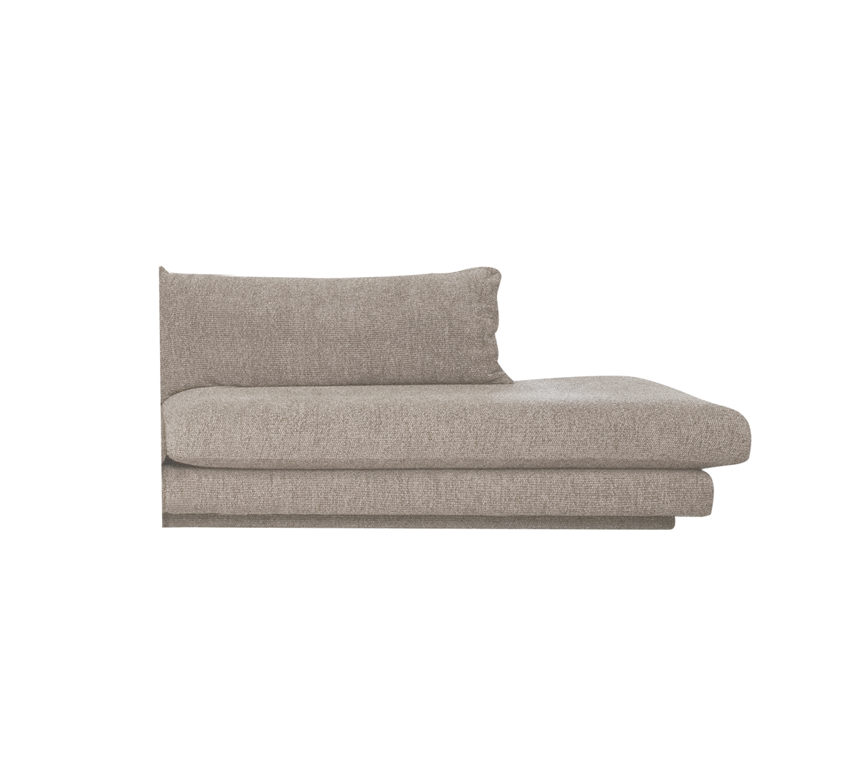 Lichtbruine moderne sofa met een minimalistisch design.