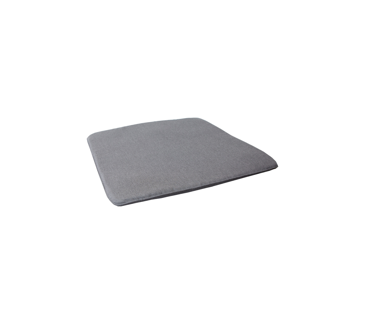 Grijze, vierkante kussen met afgeronde randen, ontworpen voor comfort en ondersteuning. Ideaal voor zitplaatsen of als decoratieve padding.