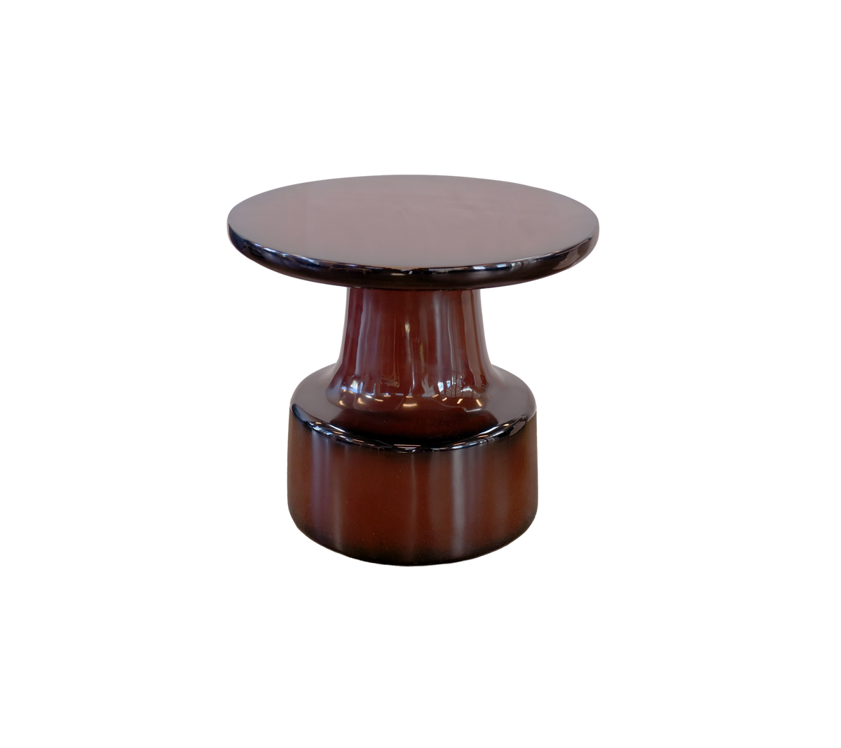 Bourgondisch tafel met een ronde top en een cilindrische basis.