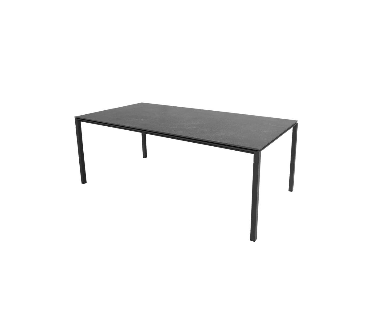 Een stijlvol, modern tafel met een vlakke bovenkant ondersteund door slanke poten, ontworpen voor veelzijdig gebruik in verschillende settings.