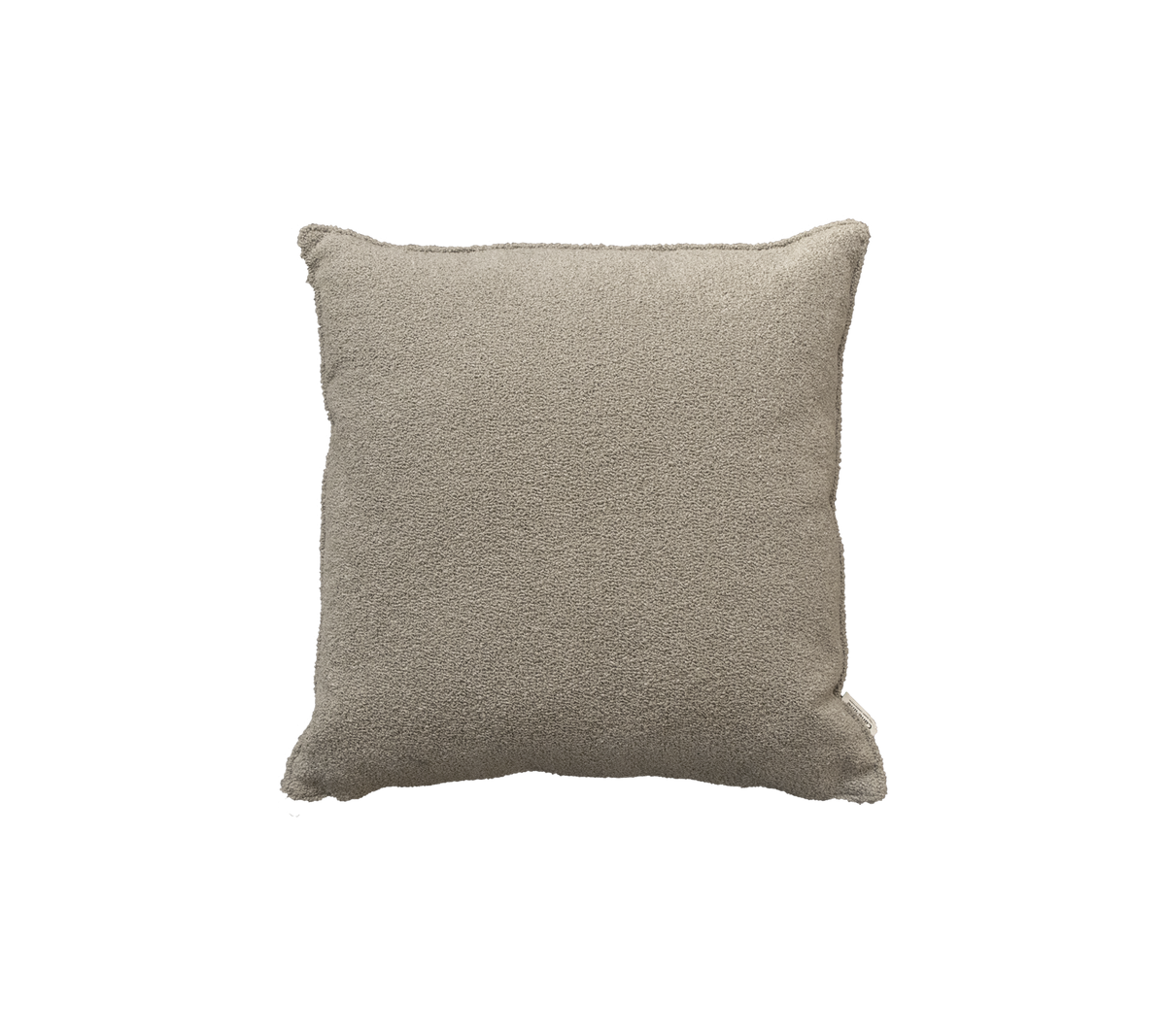 Gestructureerde vierkante kussen in een neutrale beige tint, ontworpen voor comfort en stijl in elke omgeving.