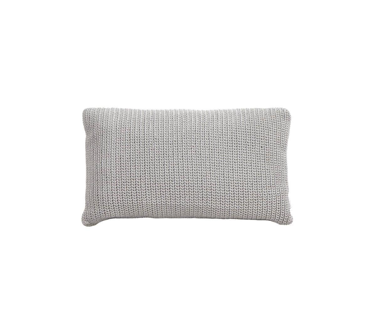 Gestructureerd rechthoekig kussen in een zachte grijze kleur, dat een vleugje comfort en stijl aan elke ruimte toevoegt.