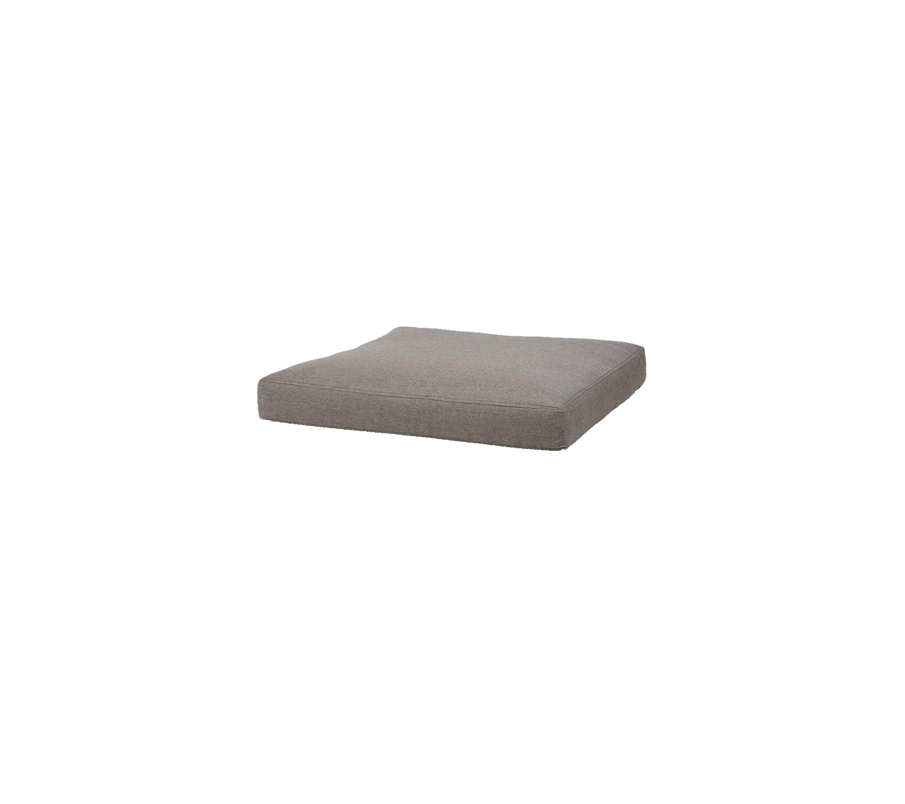Grijs rechthoekig kussen met een vlakke oppervlakte, geschikt voor verschillende zitopstellingen of als decoratieve accessoire.