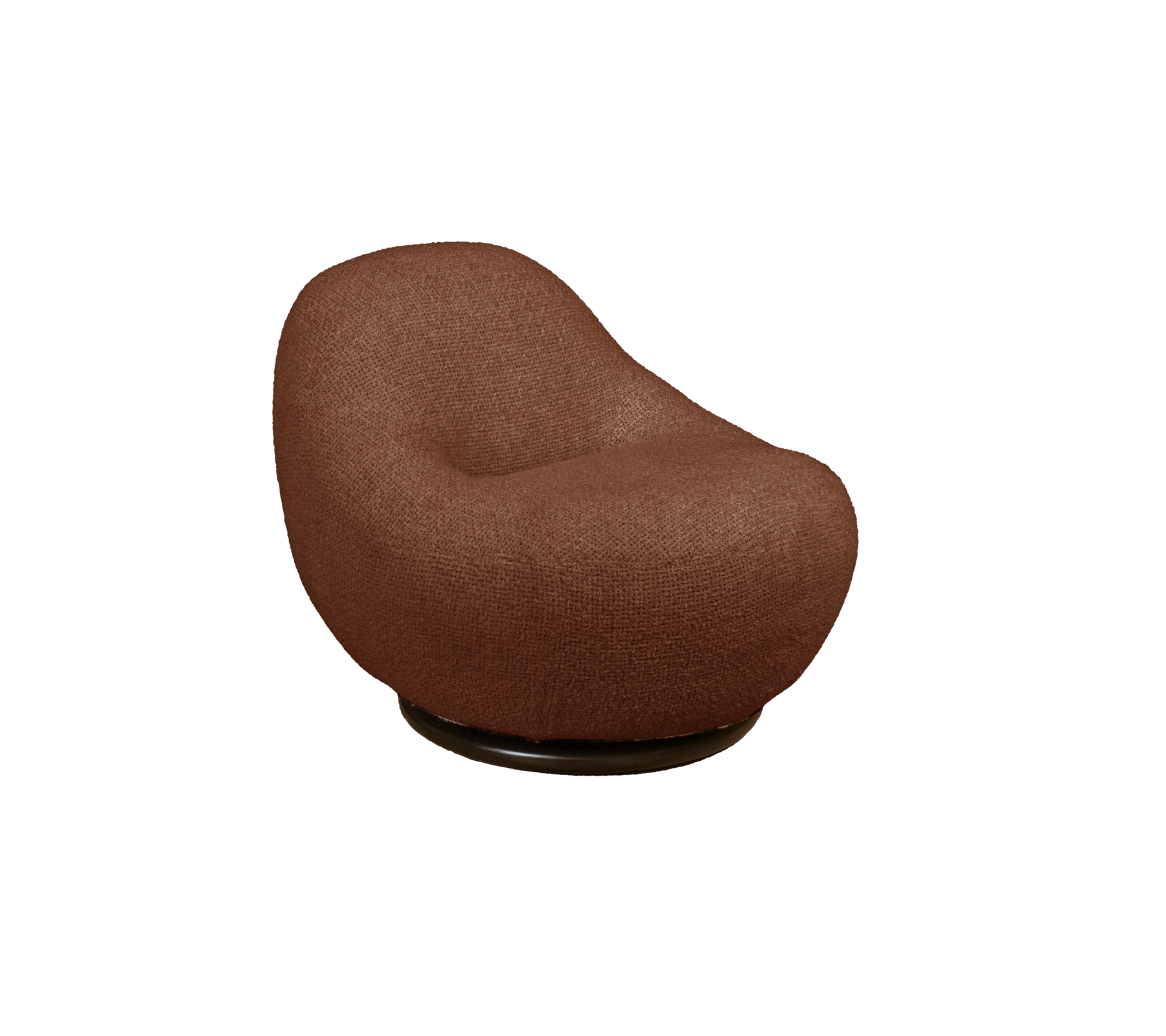 Woestijn rode stoel met een afgerond ontwerp.