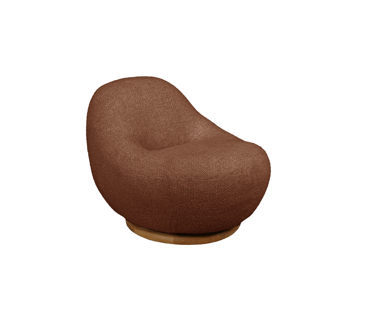 Moderne dessert rode stoel met een rond design.