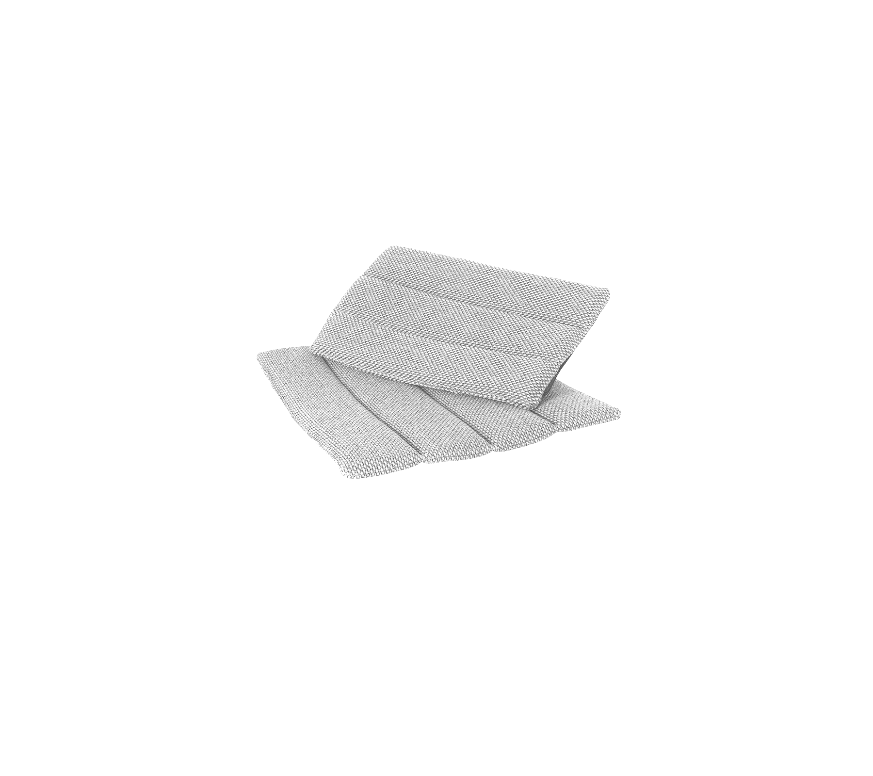 Drie gestructureerde grijze oppervlaktepads, samen gerangschikt in een gelaagd ontwerp, geschikt voor verschillende toepassingen of gebruik.
