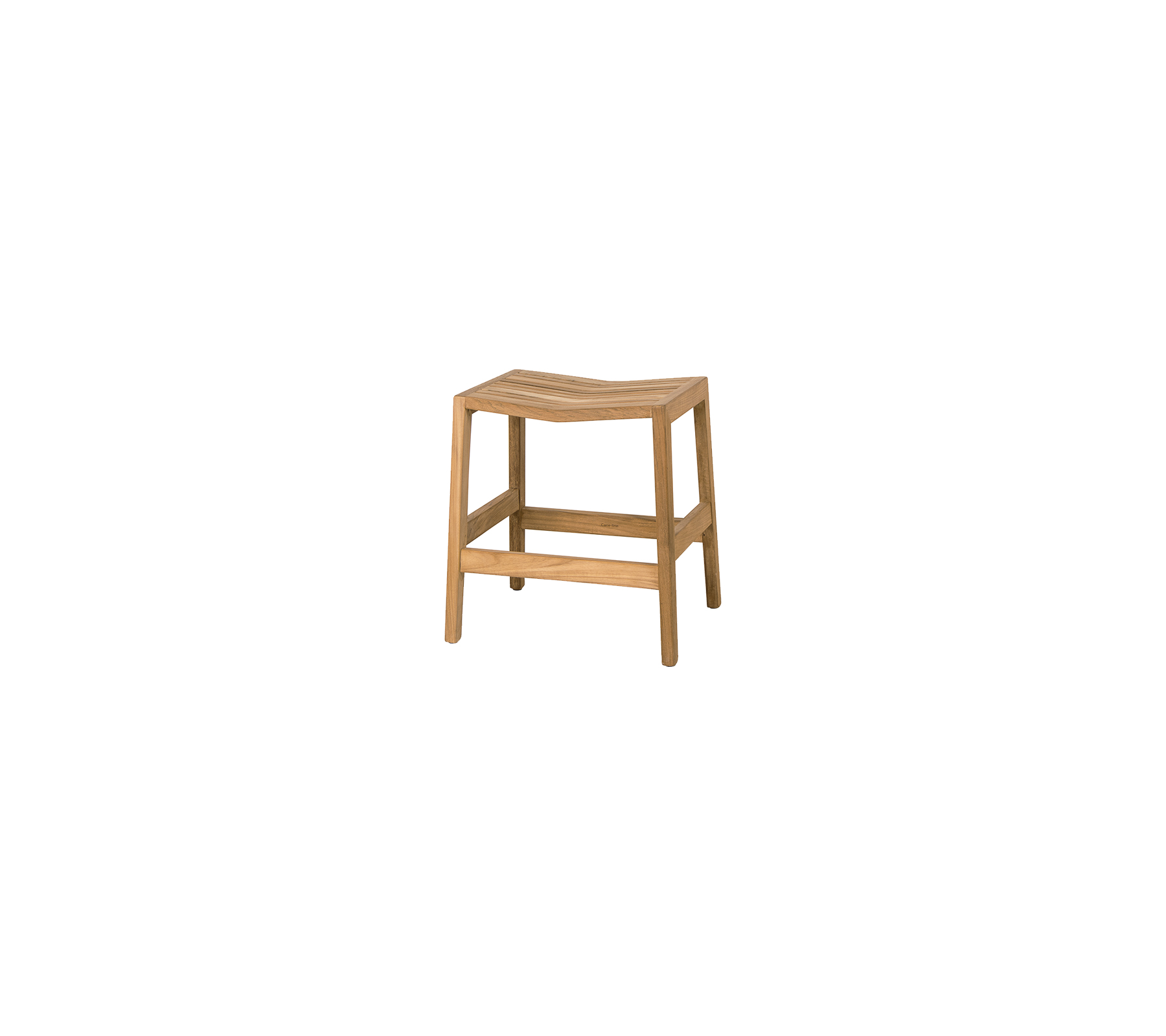 Natuurlijke houten kruk met een eenvoudig ontwerp, met een vlak zitvlak en stevige benen, ideaal voor verschillende toepassingen en ruimtes.