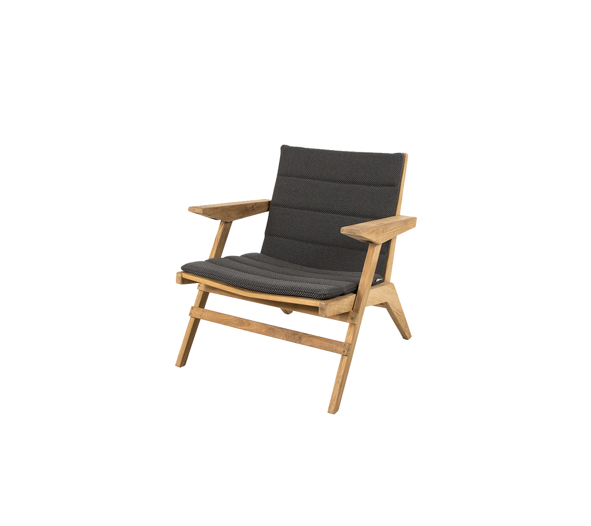 Moderne houten armstoel met een grijze gestoffeerde zitting en rugleuning, met een stijlvol ontwerp dat verschillende decoratiestijlen aanvult.