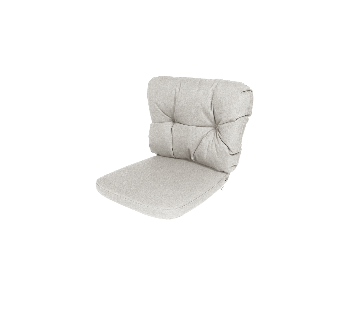 Comfortabel lichtgekleurde kussen met getuft ontwerp, geschikt voor zitplaatsen, biedt ondersteuning en stijl. Ideaal voor verschillende zitarrangementen.