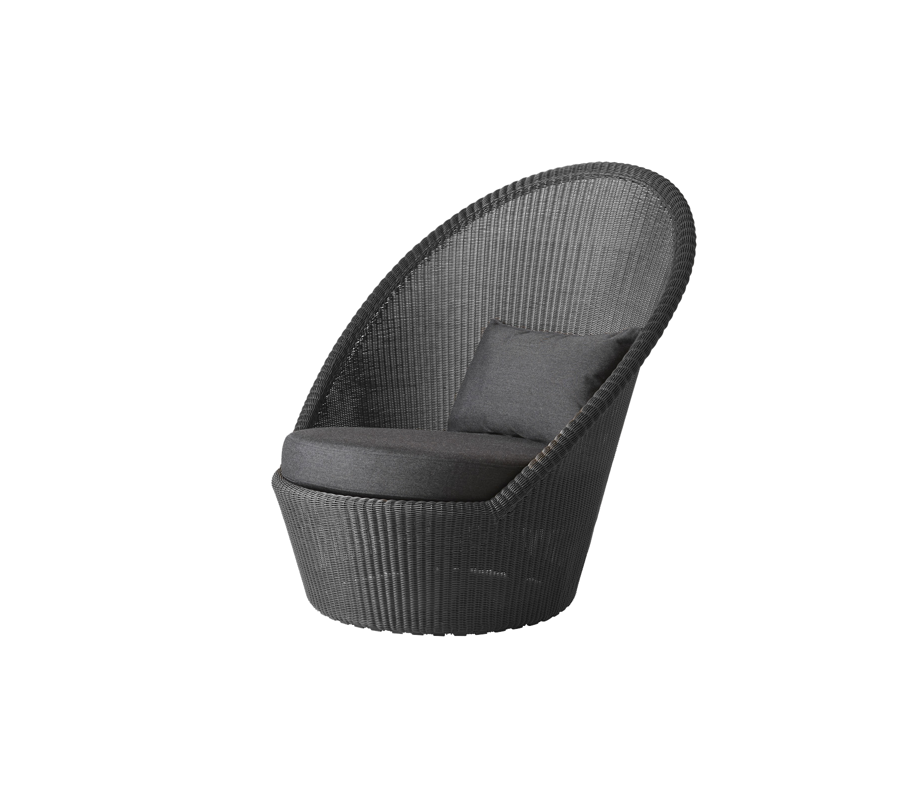 Stylische, moderne stoel met een gebogen ontwerp en een comfortabele kussen, perfect voor ontspanning en het verbeteren van de esthetiek in elke ruimte.