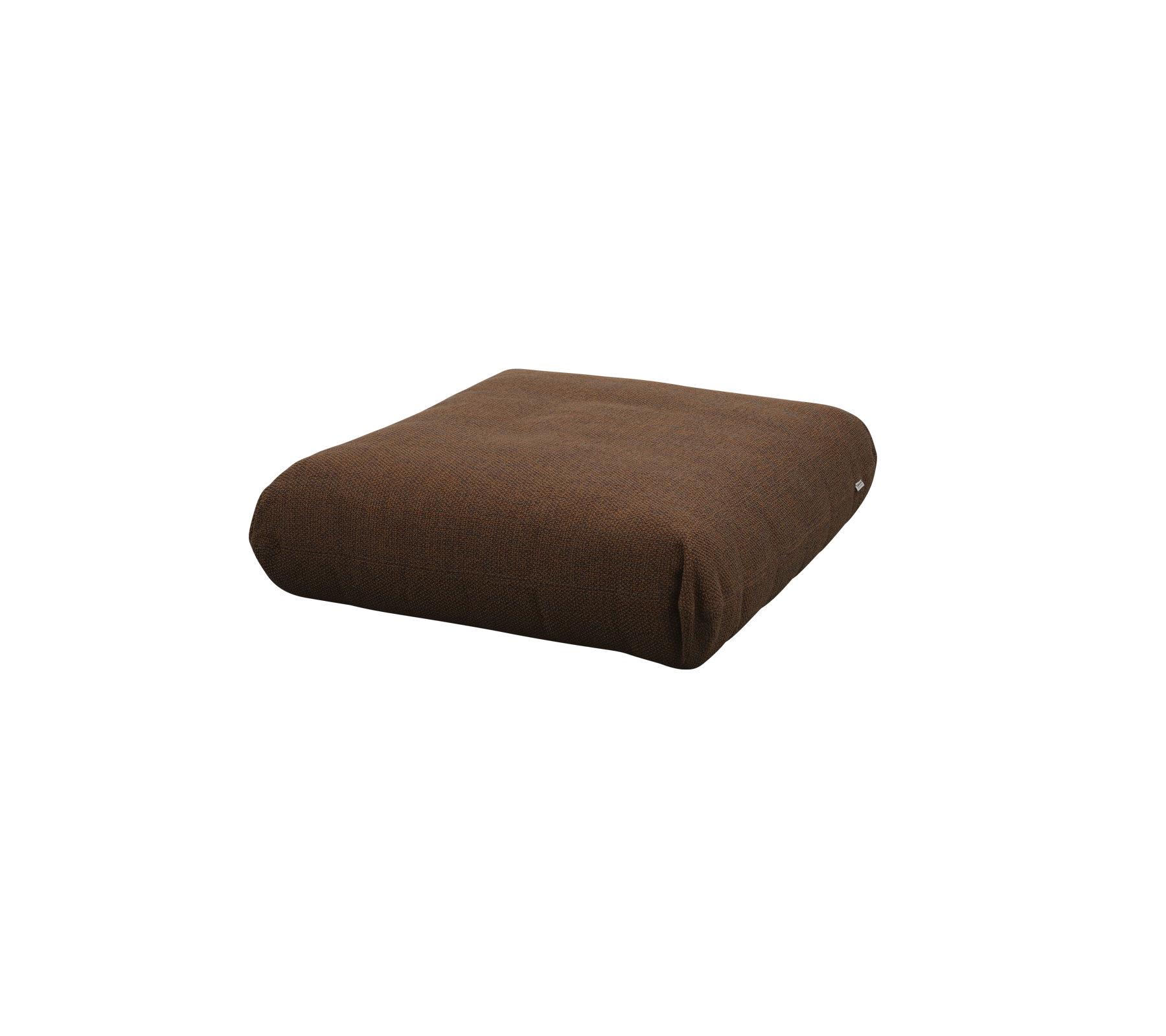 Bruin, vierkant kussen met een zachte, textiele structuur, ideaal voor comfort en decoratief gebruik.
