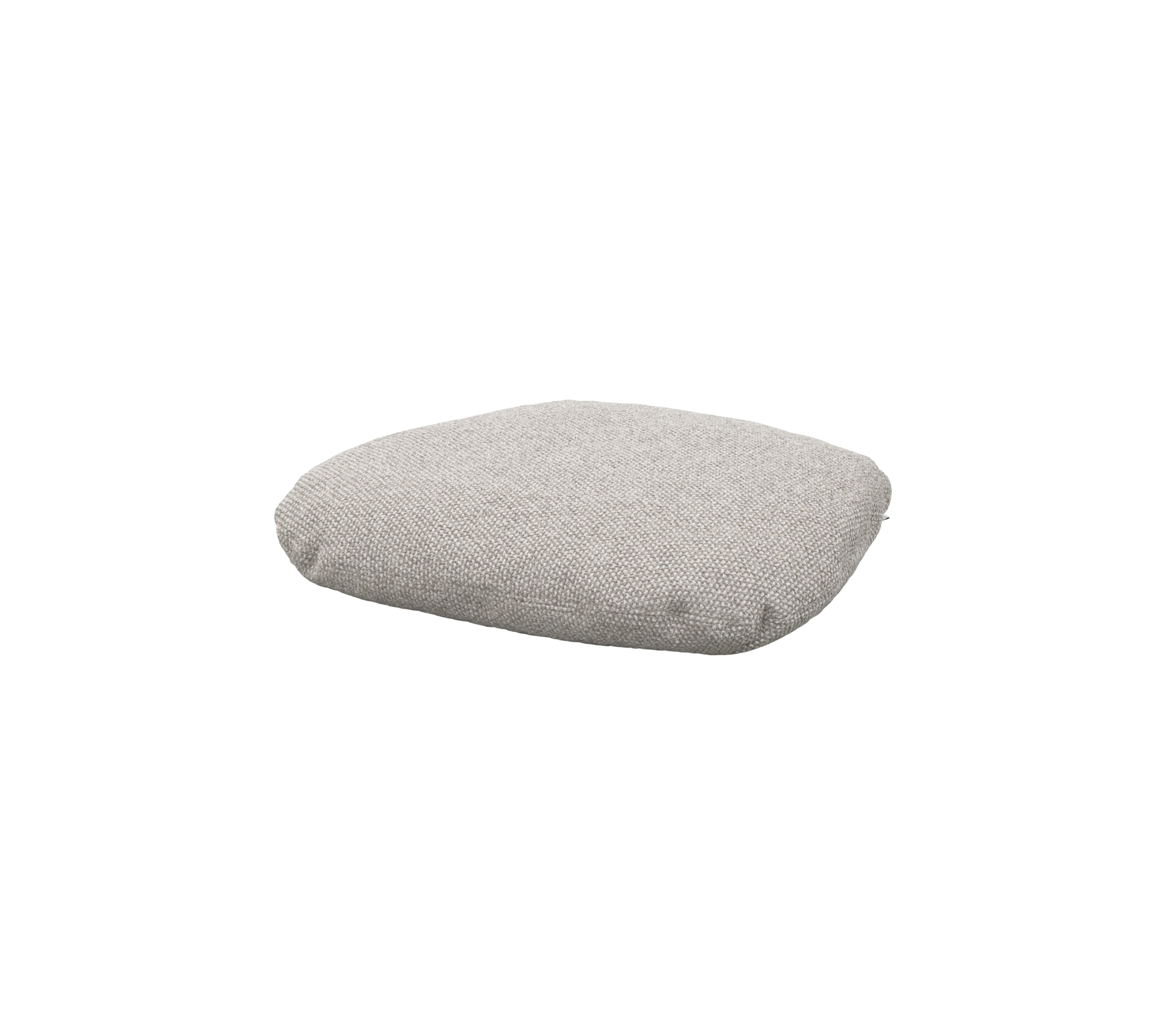 Zachte, vierkante kussen in een lichtgrijze stof, ontworpen voor comfort en ontspanning. Ideaal voor verschillende zitarrangementen.