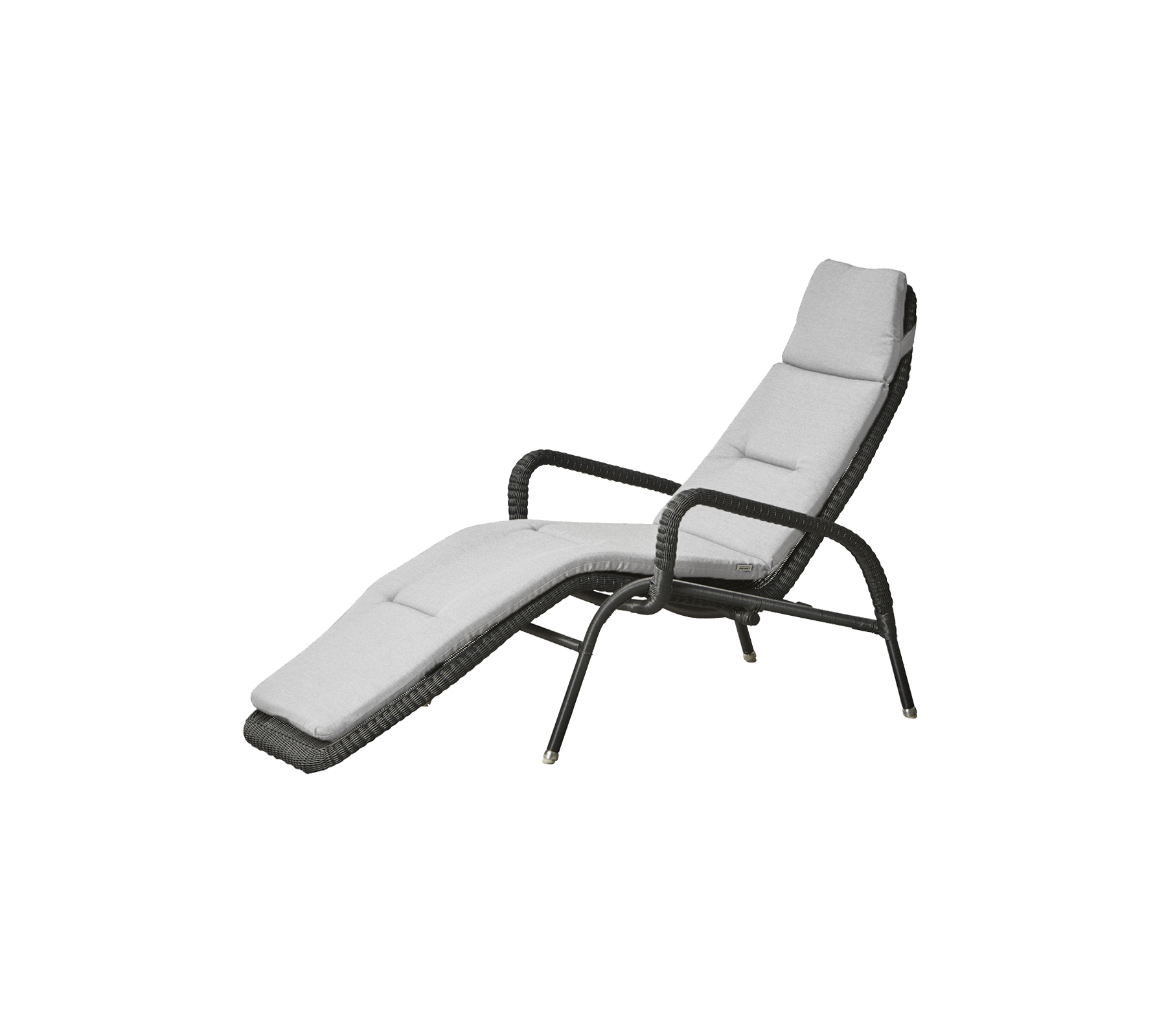 Comfortabele lounge stoel met een slank ontwerp, met een gevoerd zit- en rugkussen voor ontspanning. Ideaal voor vrije tijd.