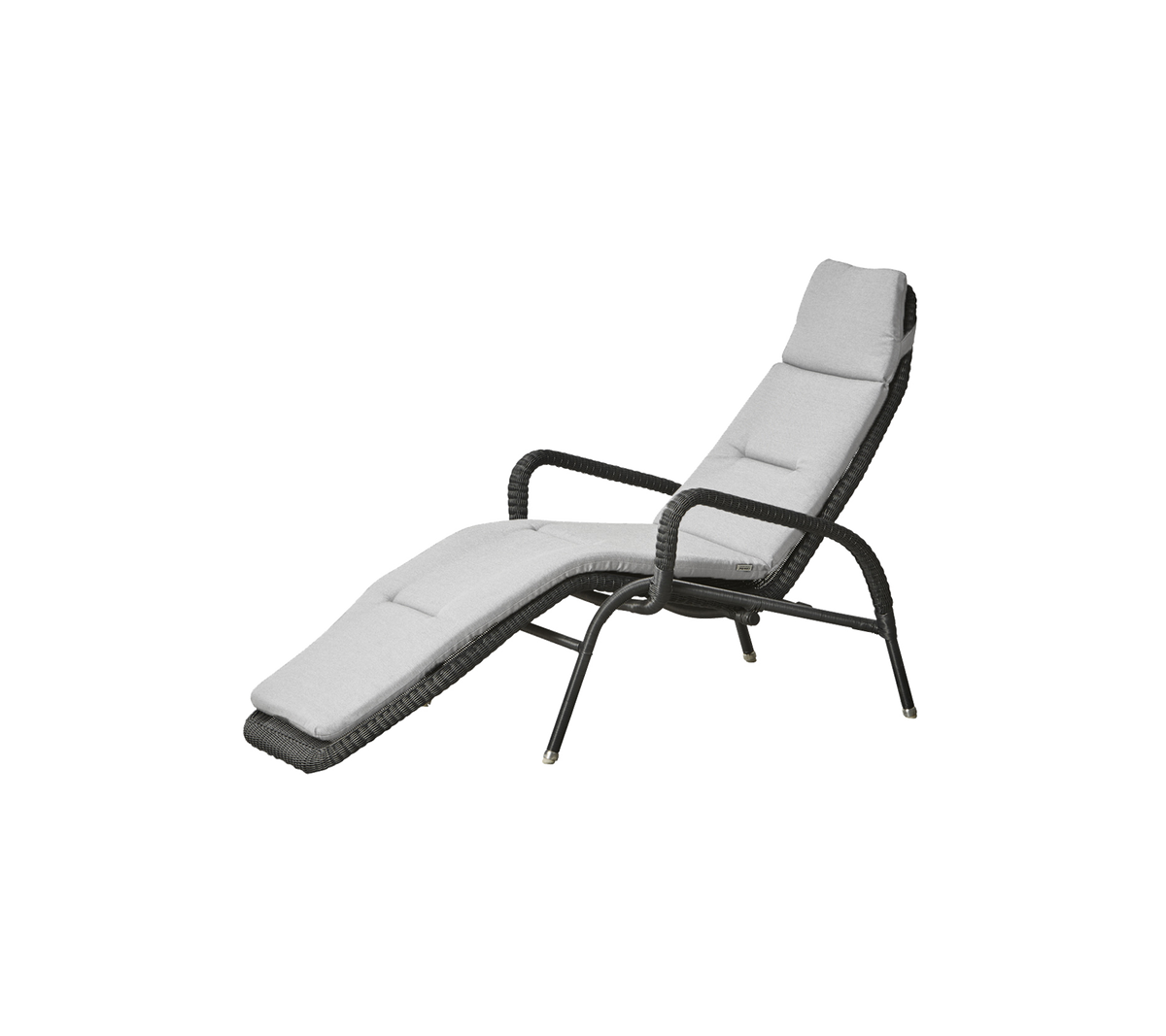 Comfortabele lounge stoel met een slank ontwerp, met een gevoerd zit- en rugkussen voor ontspanning. Ideaal voor vrije tijd.
