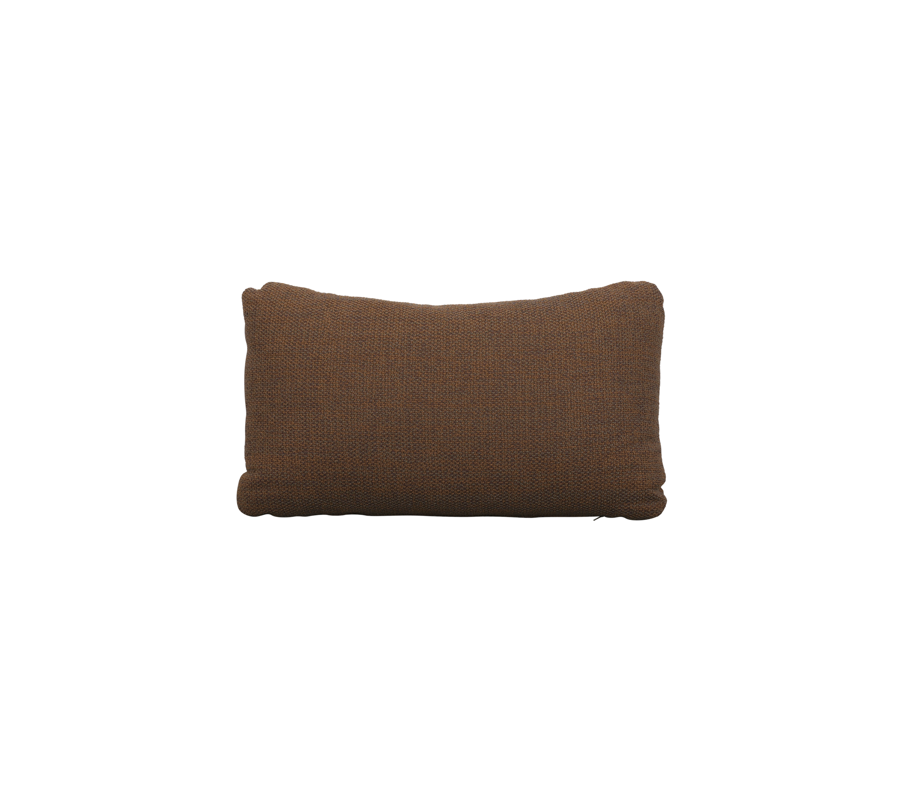 Bruin rechthoekig kussen met ronde hoeken, met een textuurstofontwerp. Ideaal om comfort en stijl aan elke ruimte toe te voegen.