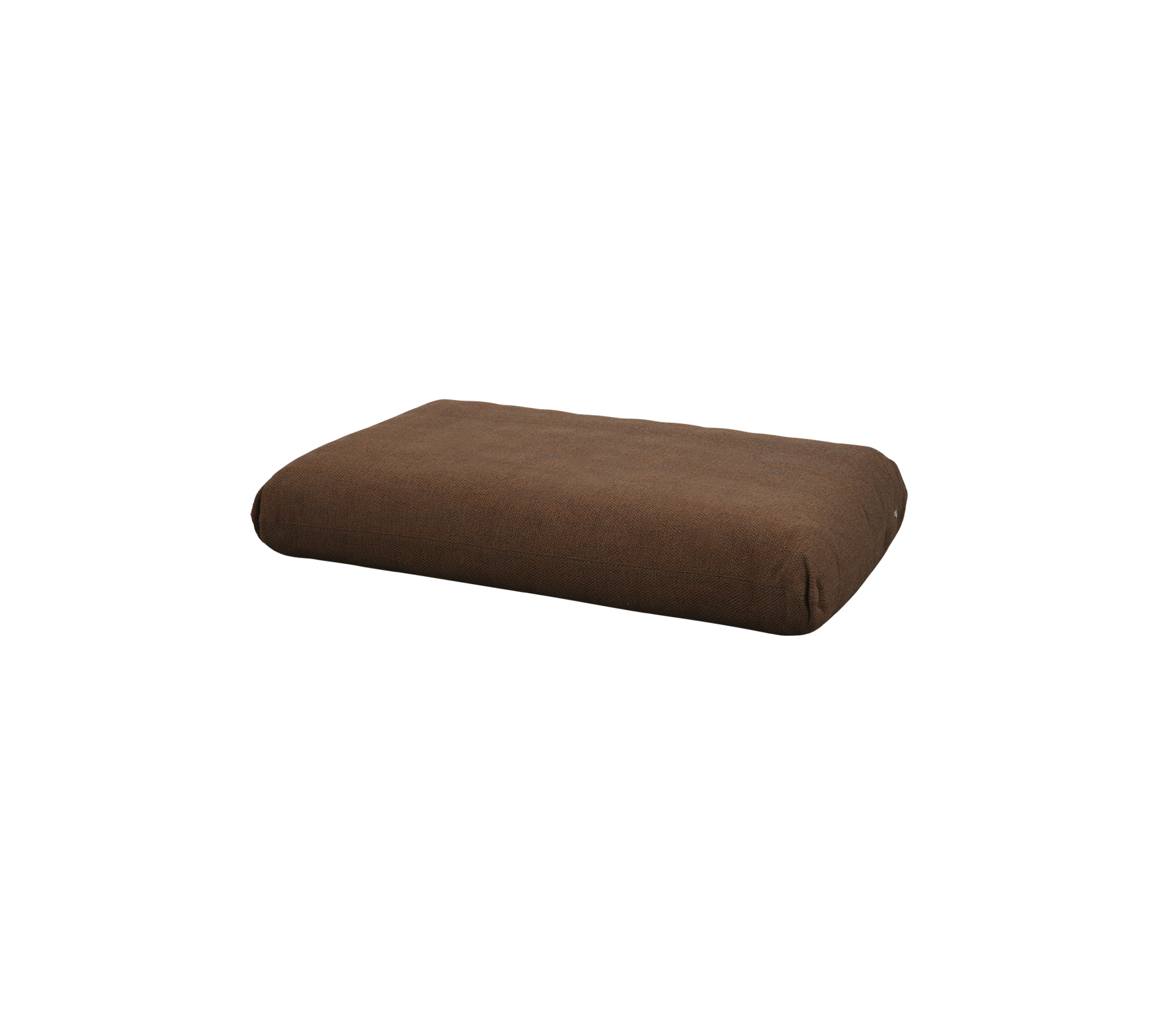 Bruin rechthoekig kussen met een zachte textuur, ideaal voor comfort en ontspanning.