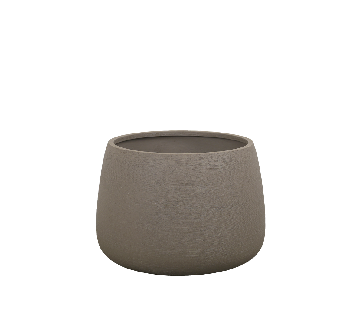 Moderne taupe plantenbakken met een eenvoudig design.