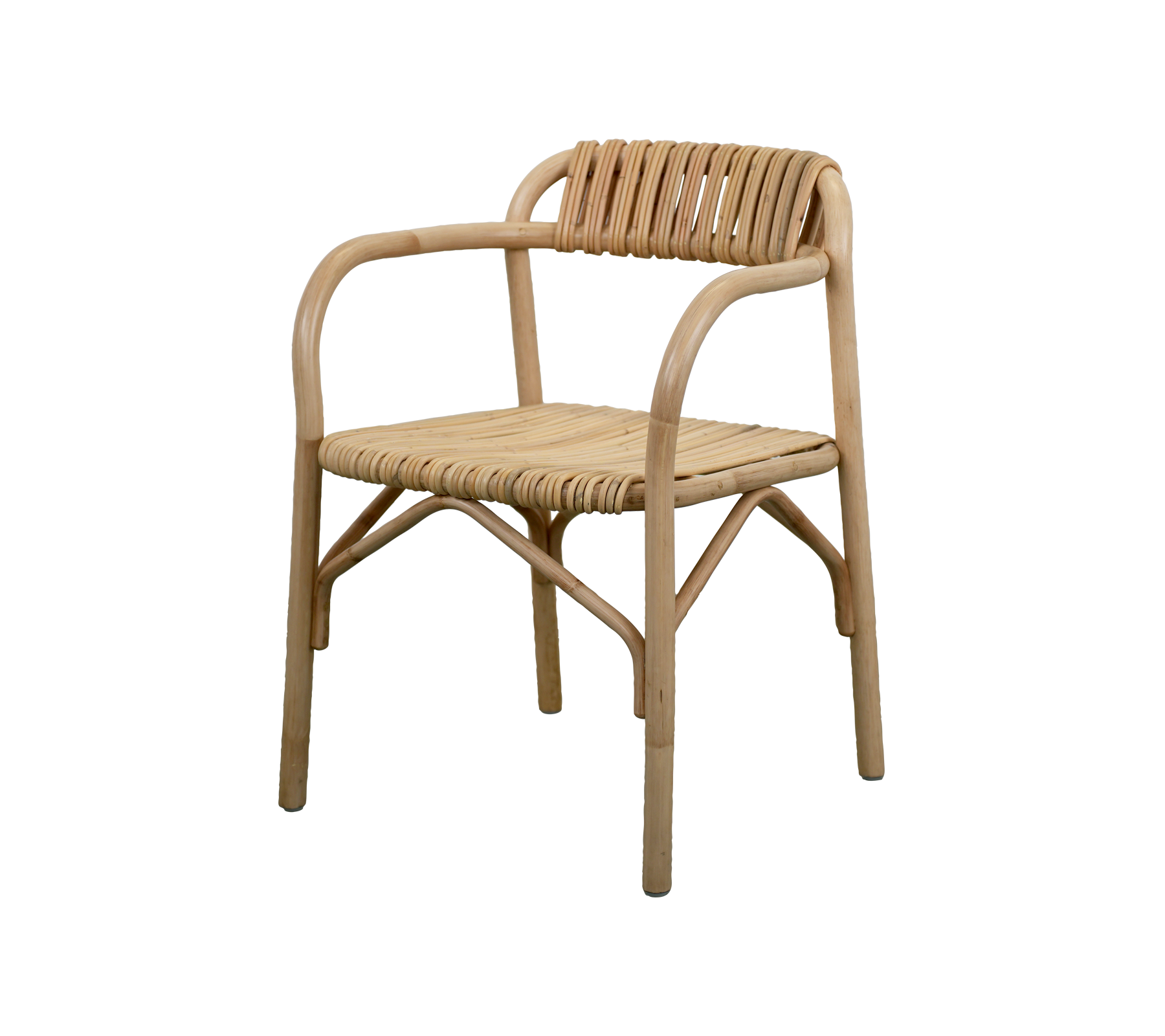 Natuurlijk gekleurde stoel met een minimalistisch ontwerp.