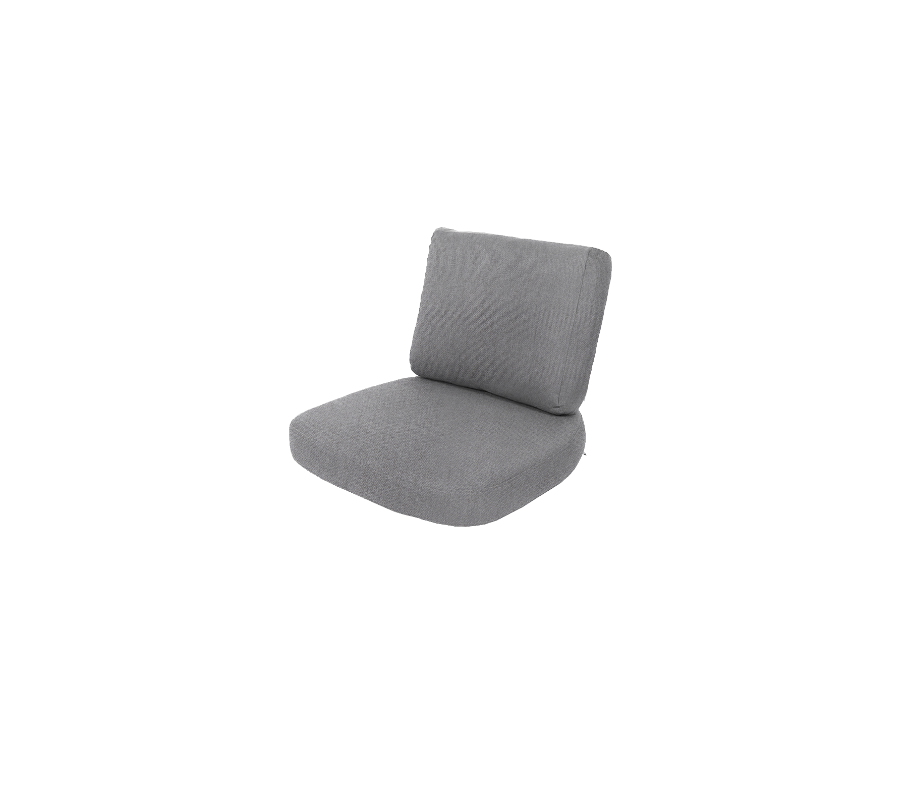 Grijze gestoffeerde stoel met een eenvoudig ontwerp, met een comfortabele rugleuning en zitting voor ontspanning.