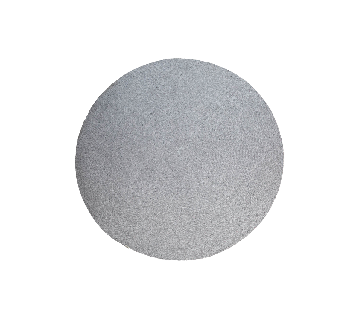  stip outdoor tapijt, 200 cm in diameter, meerkleurig met een spiraalpatroon, gemaakt van Cane-line Soft Rope. Eenvoudig en elegant platte weefontwerp.