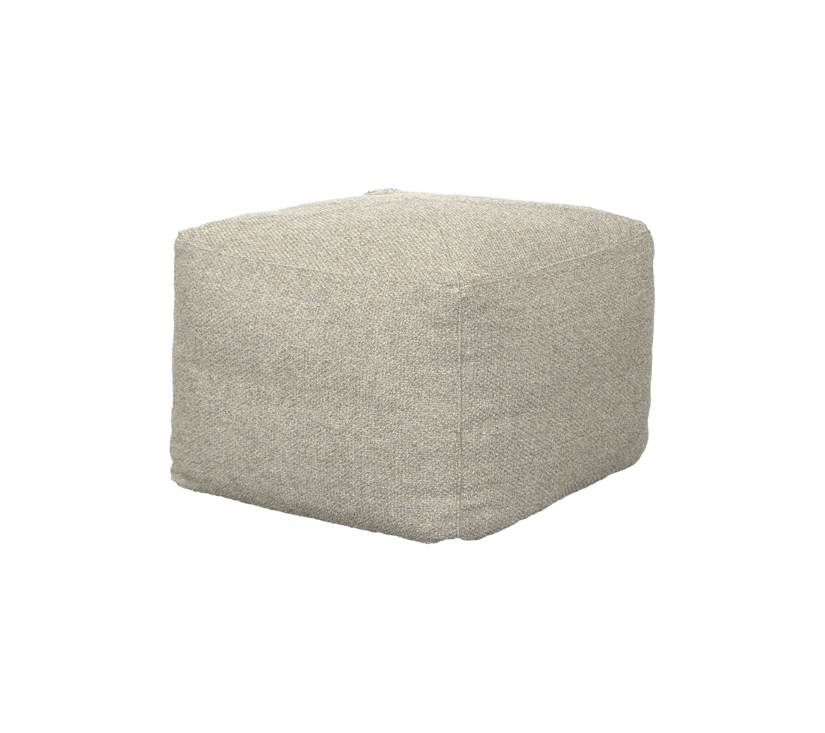 Zachte, vierkante poef in een neutrale tint, perfect voor zitplaats of als decoratief accent in elke setting.