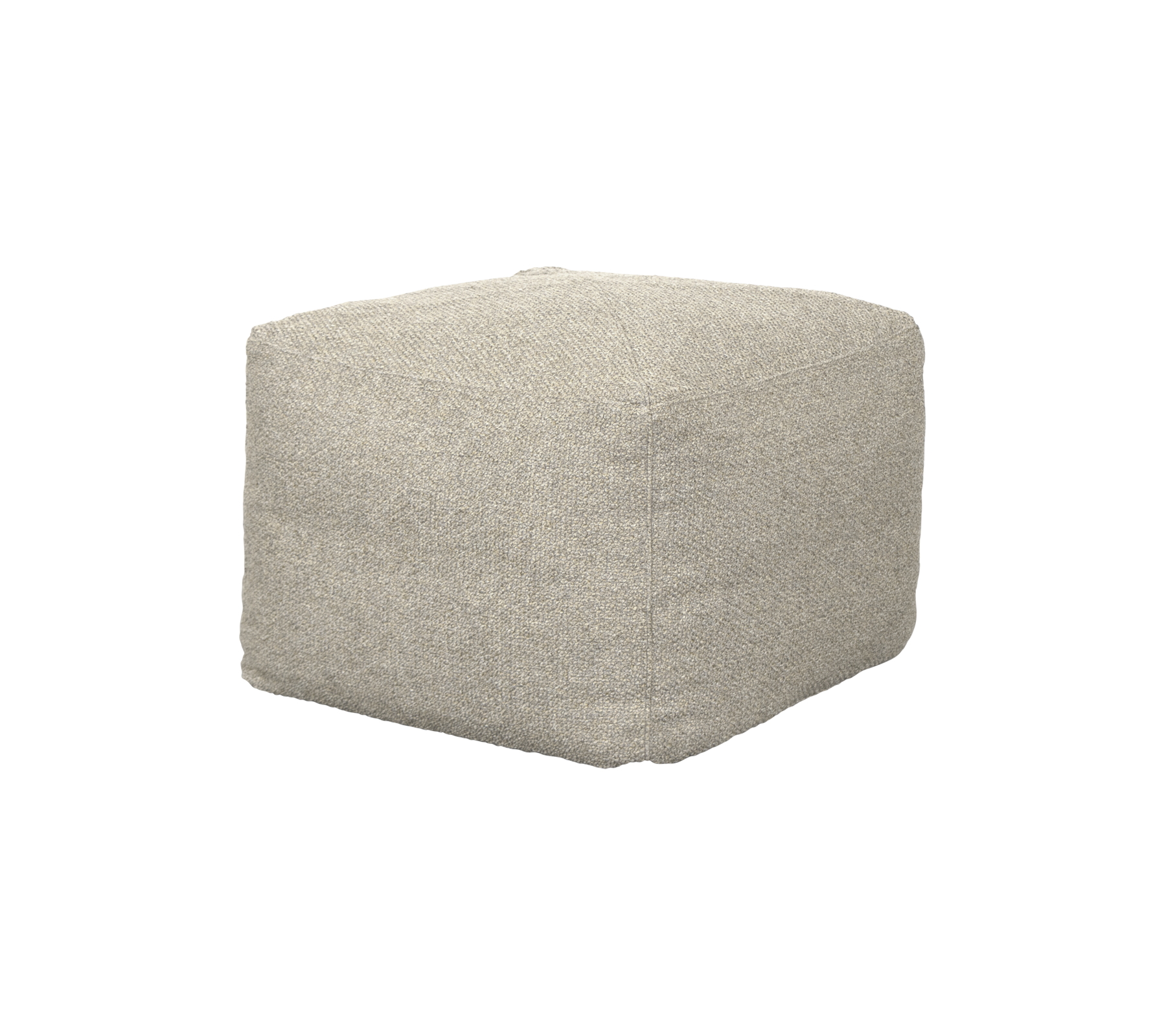 Zachte, vierkante poef in een neutrale tint, perfect voor zitplaats of als decoratief accent in elke setting.