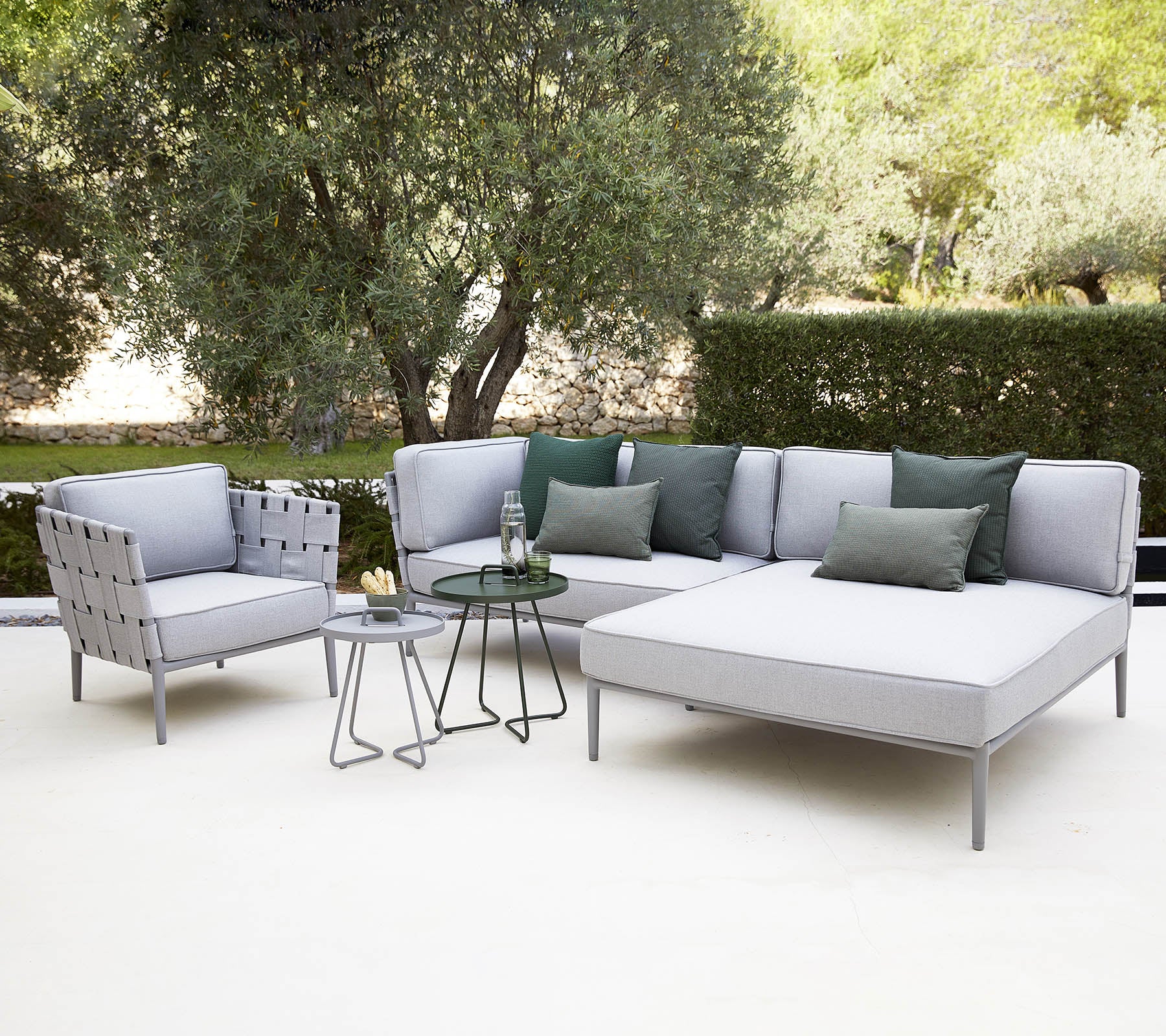Conic modulaire hoekbank met daybed