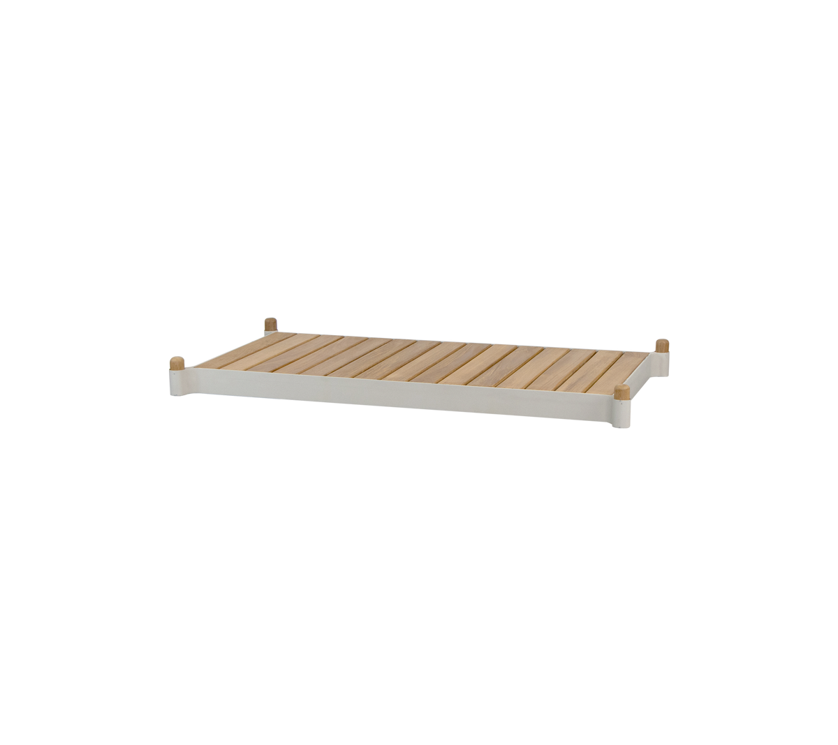 Een lattenhouten plank met gladde randen en lichtkleurig hout, dat een minimalistisch ontwerp biedt dat geschikt is voor verschillende toepassingen.