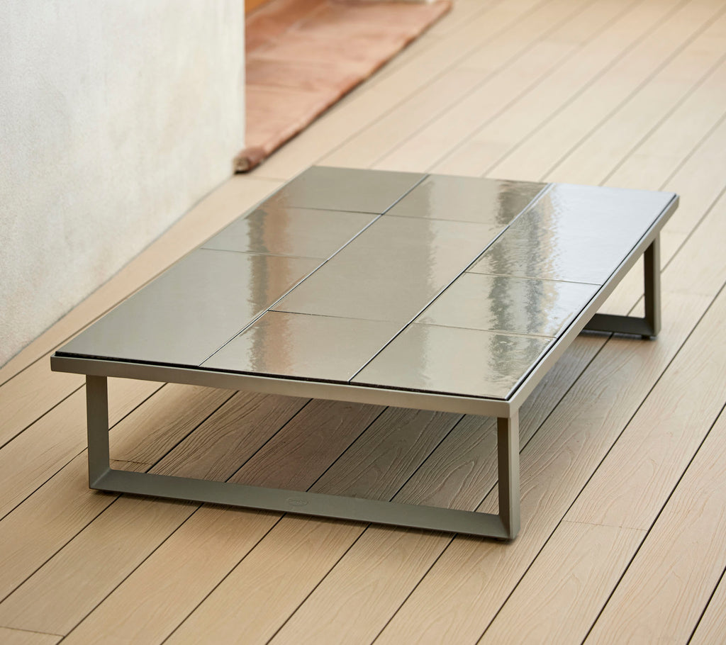 Glaze salontafel  rechthoekig v/tegels, 120x70 cm