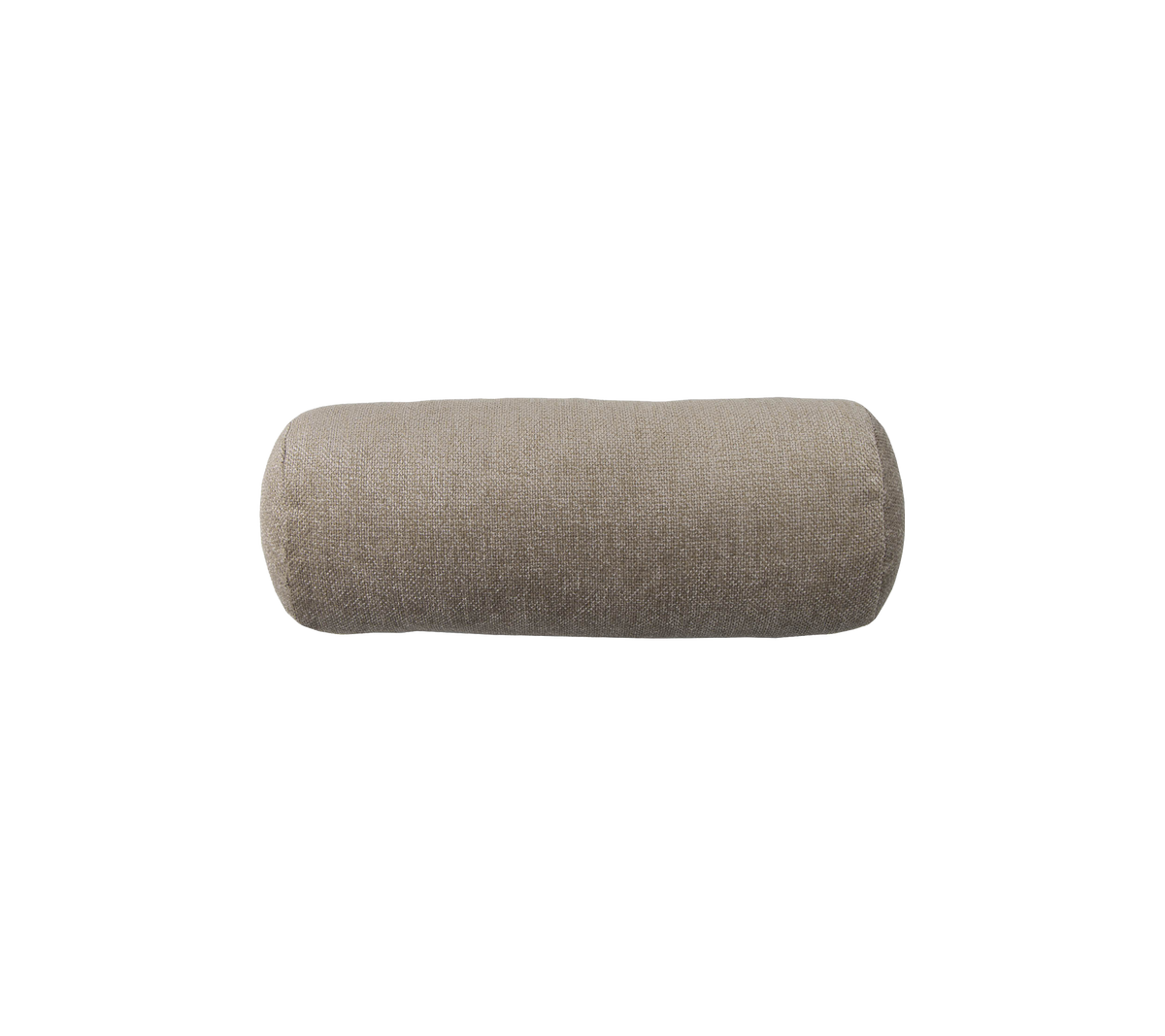 Beige cilindervormig kussen met een gestructureerd oppervlak, ideaal voor decoratief of functioneel gebruik in verschillende omgevingen.