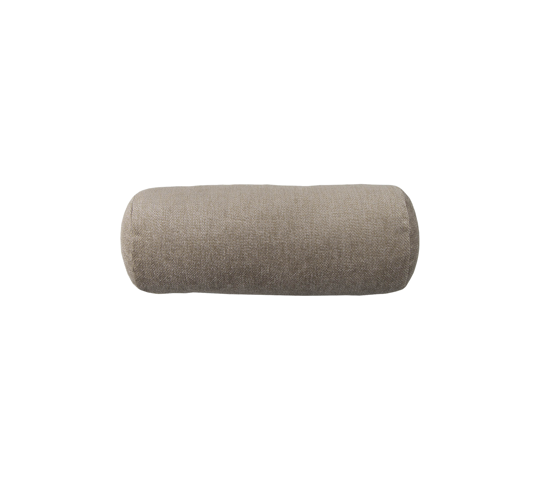 Beige cilindervormig kussen met een gestructureerd oppervlak, ideaal voor decoratief of functioneel gebruik in verschillende omgevingen.