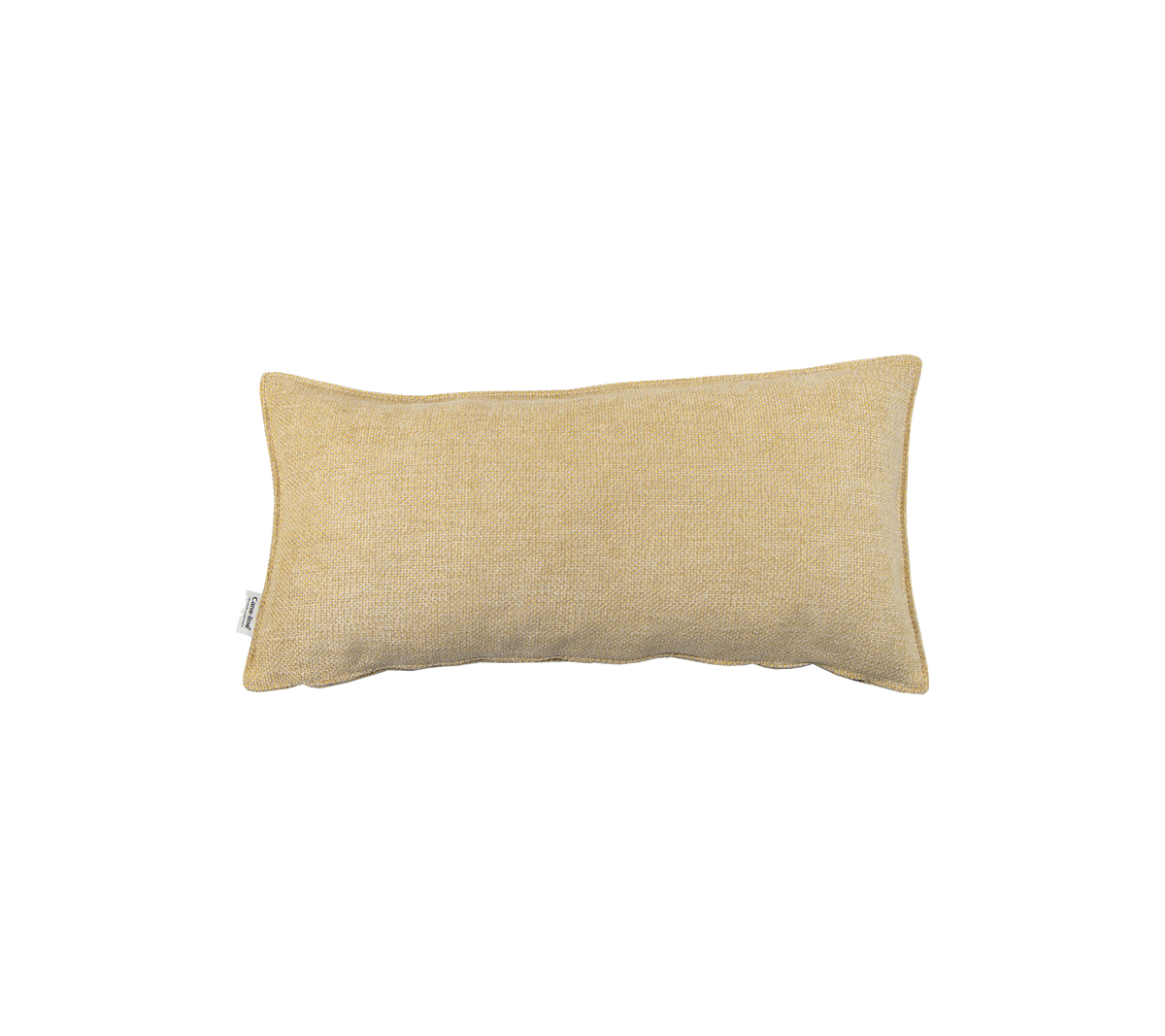 Rechthoekig decoratief kussen in een zachte beige stof, dat een gezellige accent geeft voor verschillende inrichtingsstijlen.