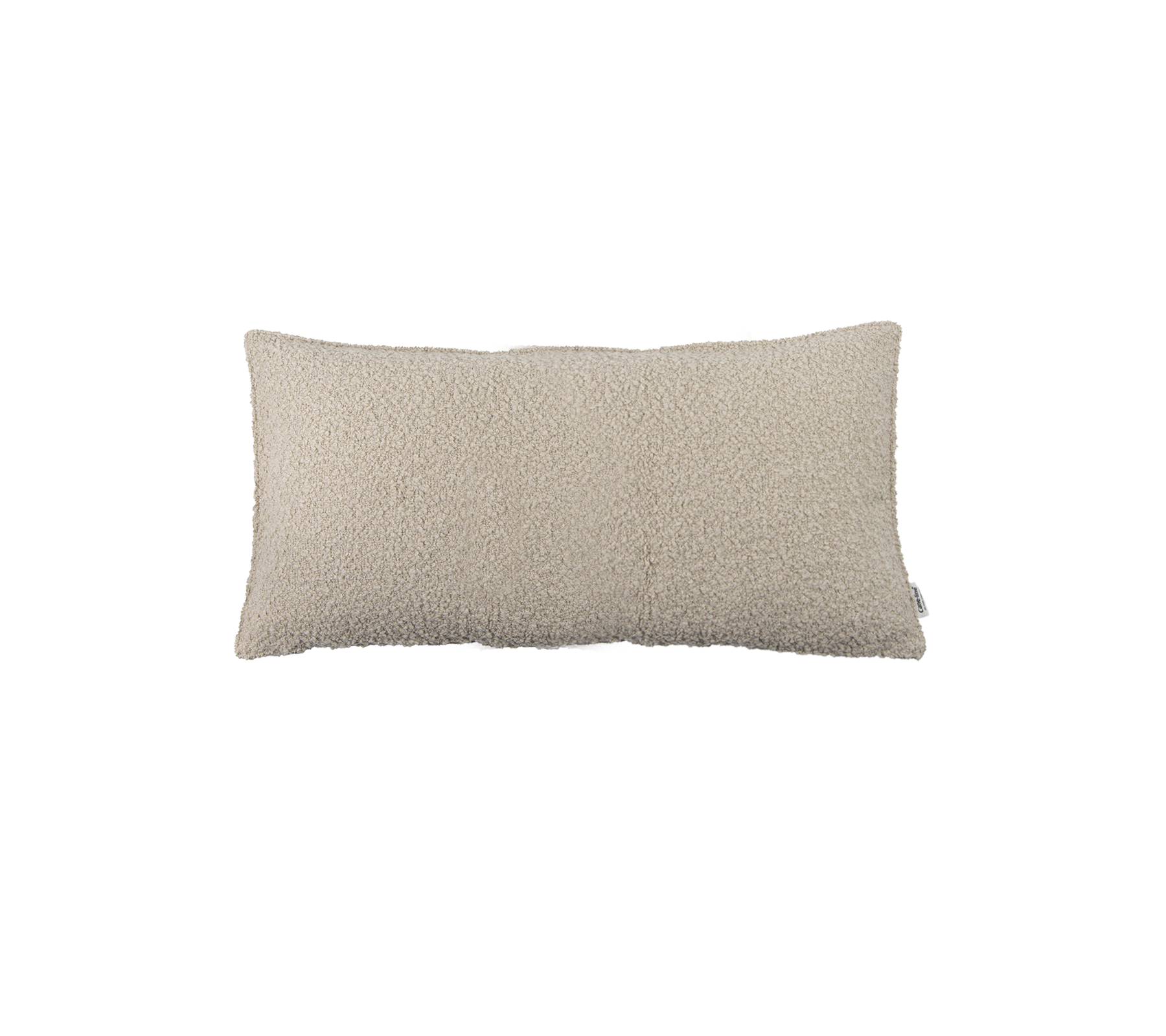 Zachte, rechthoekige kussen in een lichte beige kleur met een gestructureerd oppervlak, ideaal voor het toevoegen van comfort aan elke ruimte.