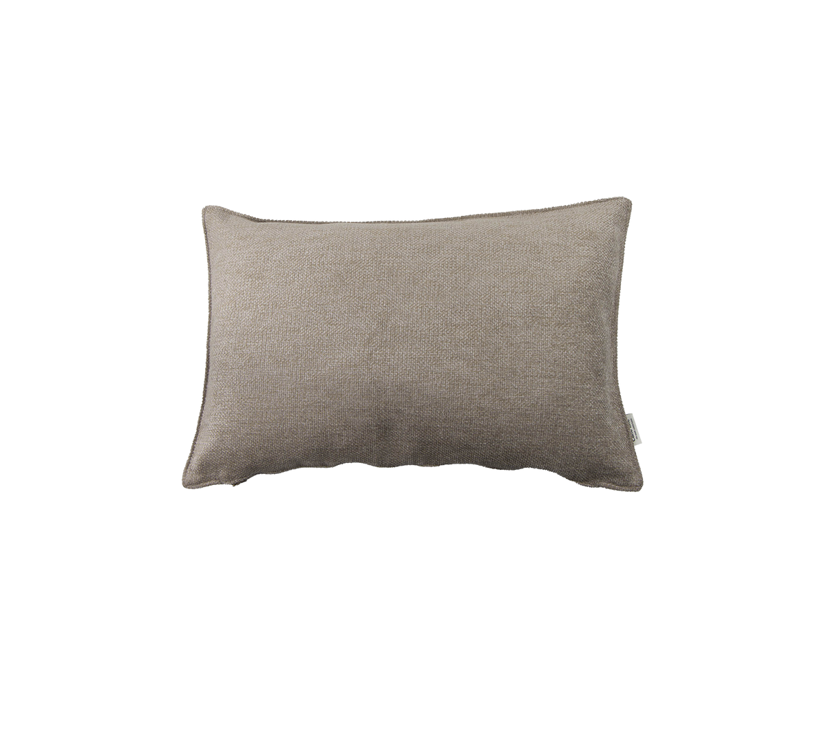 Rechthoekig kussen van zacht beige stof, met een gestructureerd oppervlak voor extra comfort en stijl.