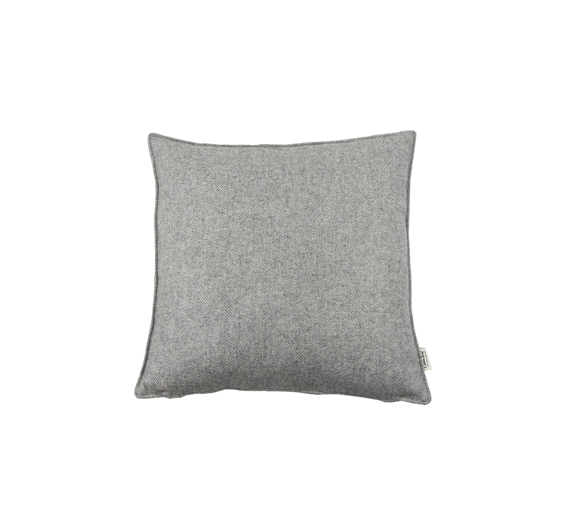 Grijze vierkante kussen met een gestructureerde stofafwerking, ideaal om comfort en stijl aan je ruimte toe te voegen.