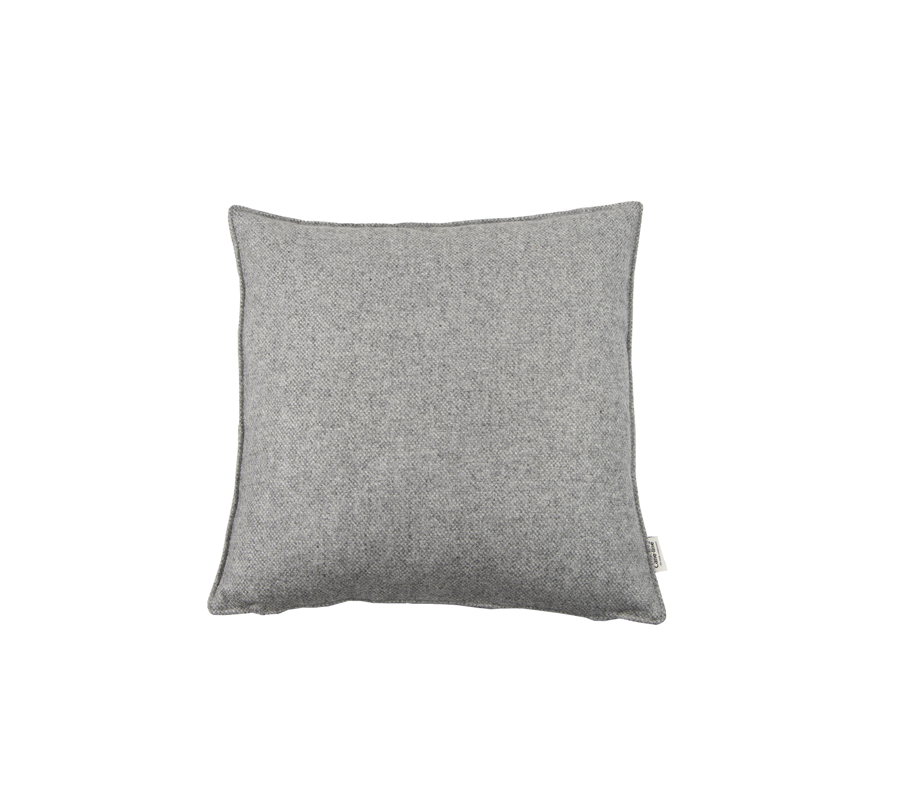 Grijze vierkante kussen met een gestructureerde stofafwerking, ideaal om comfort en stijl aan je ruimte toe te voegen.