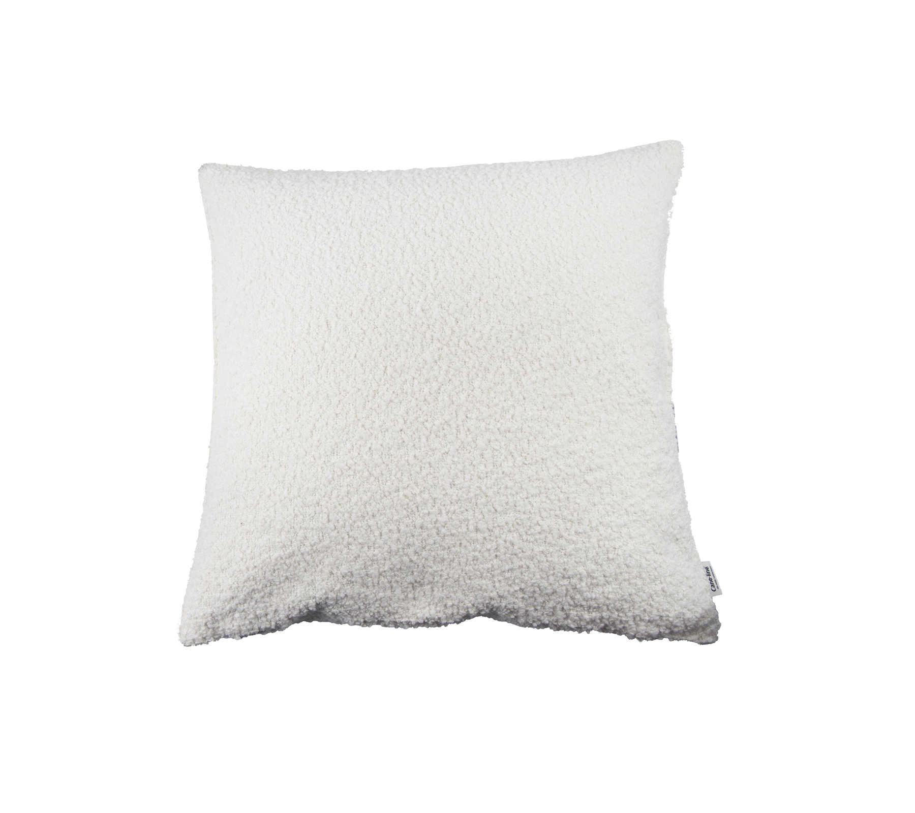 Zacht, fluffy wit kussen met een gestructureerd oppervlak, perfect om comfort en stijl aan elke ruimte toe te voegen.