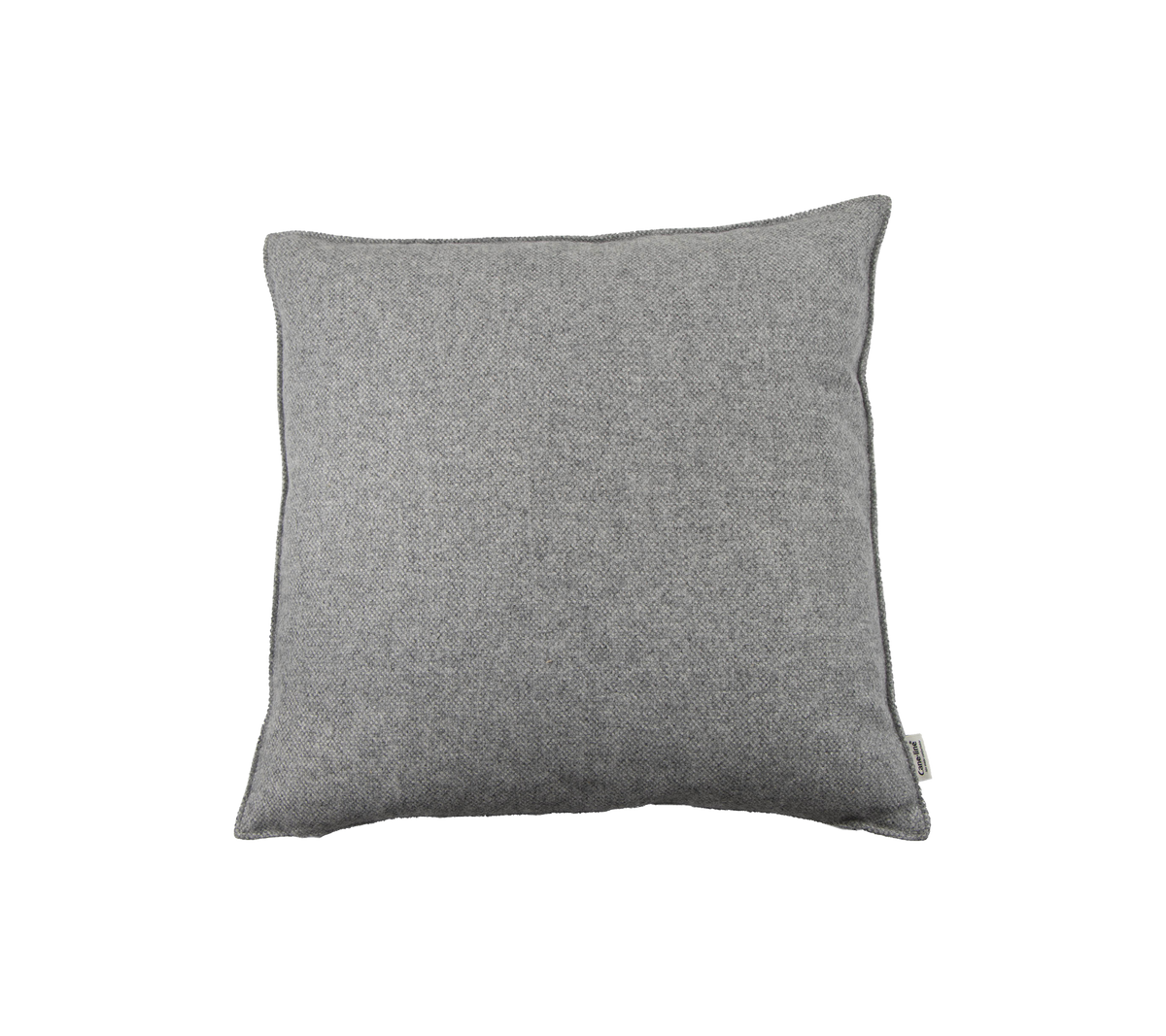 Grijze vierkante kussen met een textiel met textuur, perfect om comfort en stijl aan elke ruimte toe te voegen.