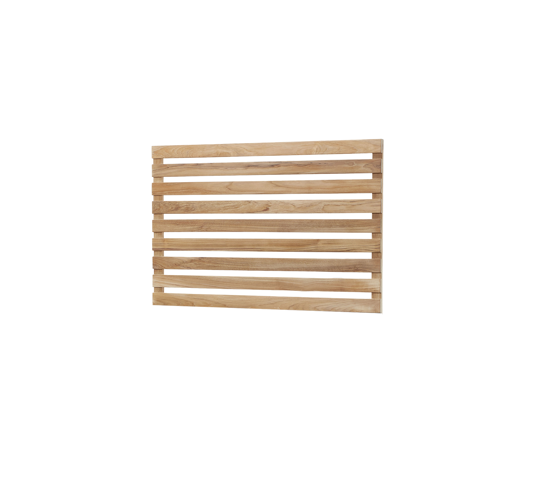 Een houten lattenpaneel met horizontale balken, dat een natuurlijke afwerking en een eenvoudig ontwerp toont, geschikt voor verschillende toepassingen.